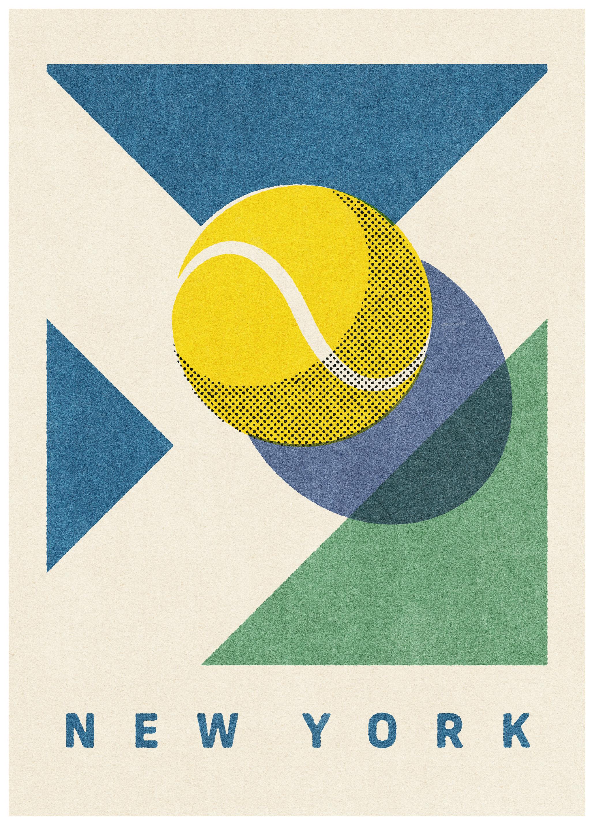 Daniel Coulmann - New York Tennis Geometrische Poster (40x50 cm) - Poster Store