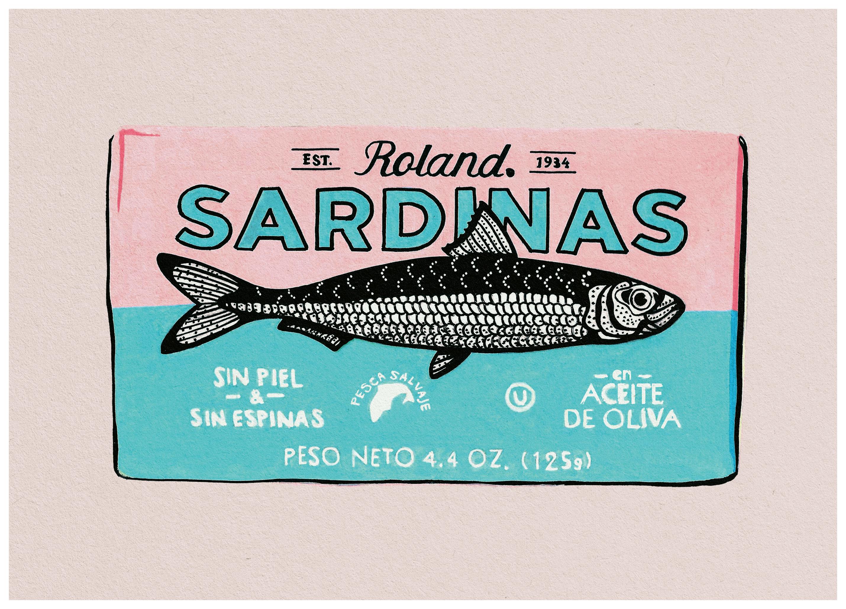 Studio Mandariini - Vintage Sardine Art Poster (70x100 cm) - Poster Store