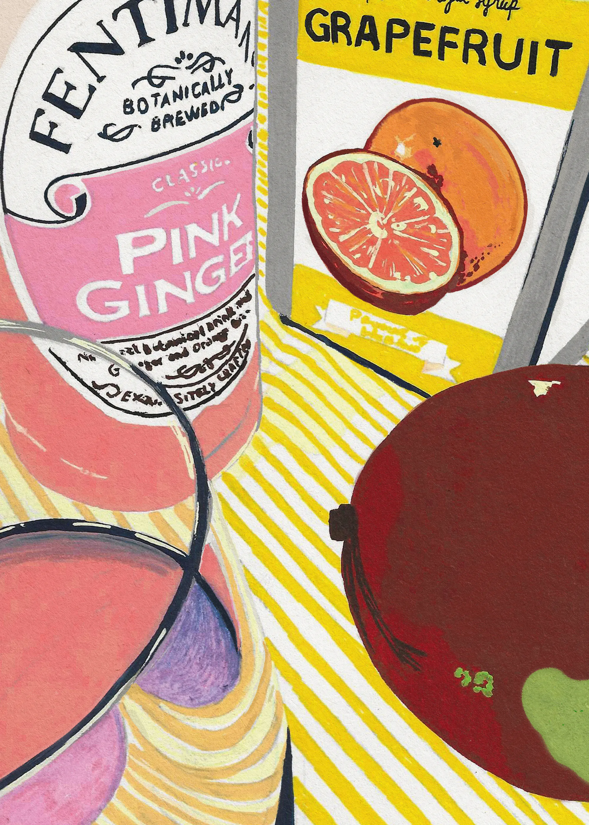 Studio Mandariini - Rosa Ingefær og Grapefrukt Plakat 0