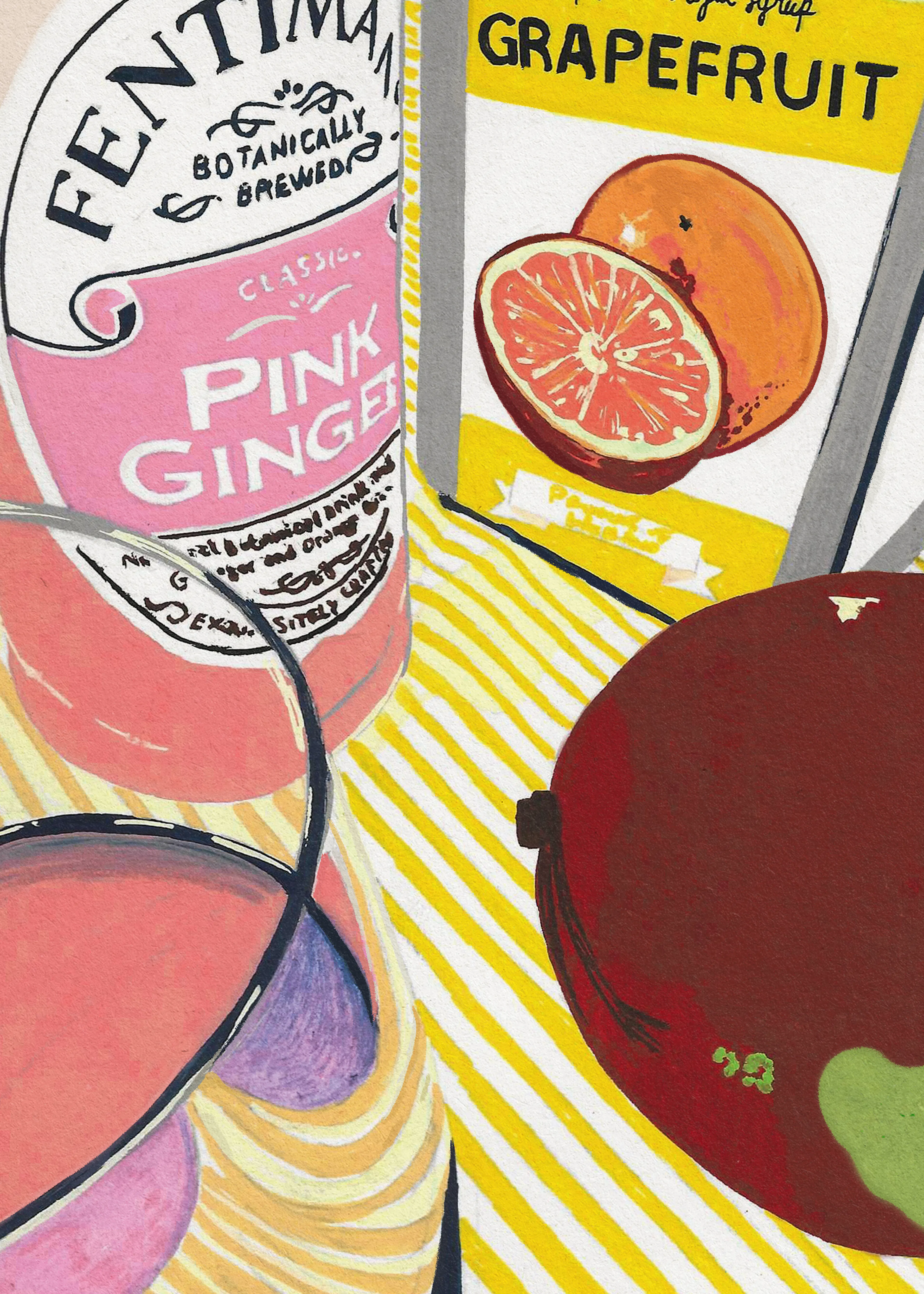 Studio Mandariini - Rosa Ingefær og Grapefrukt Plakat 0
