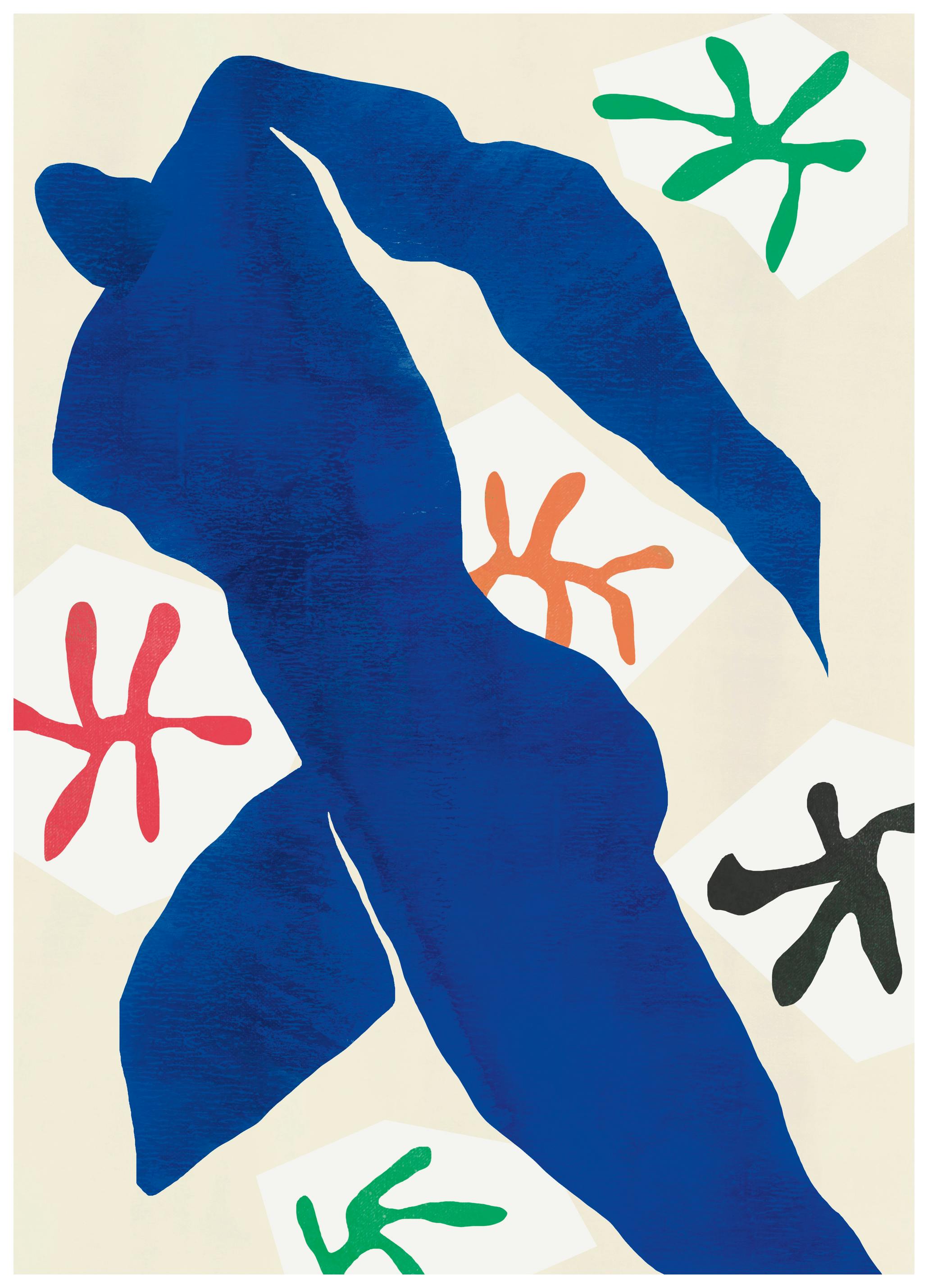 Little Dean - Abstract Blue Movement Poster (21x30 cm) - Poster Store