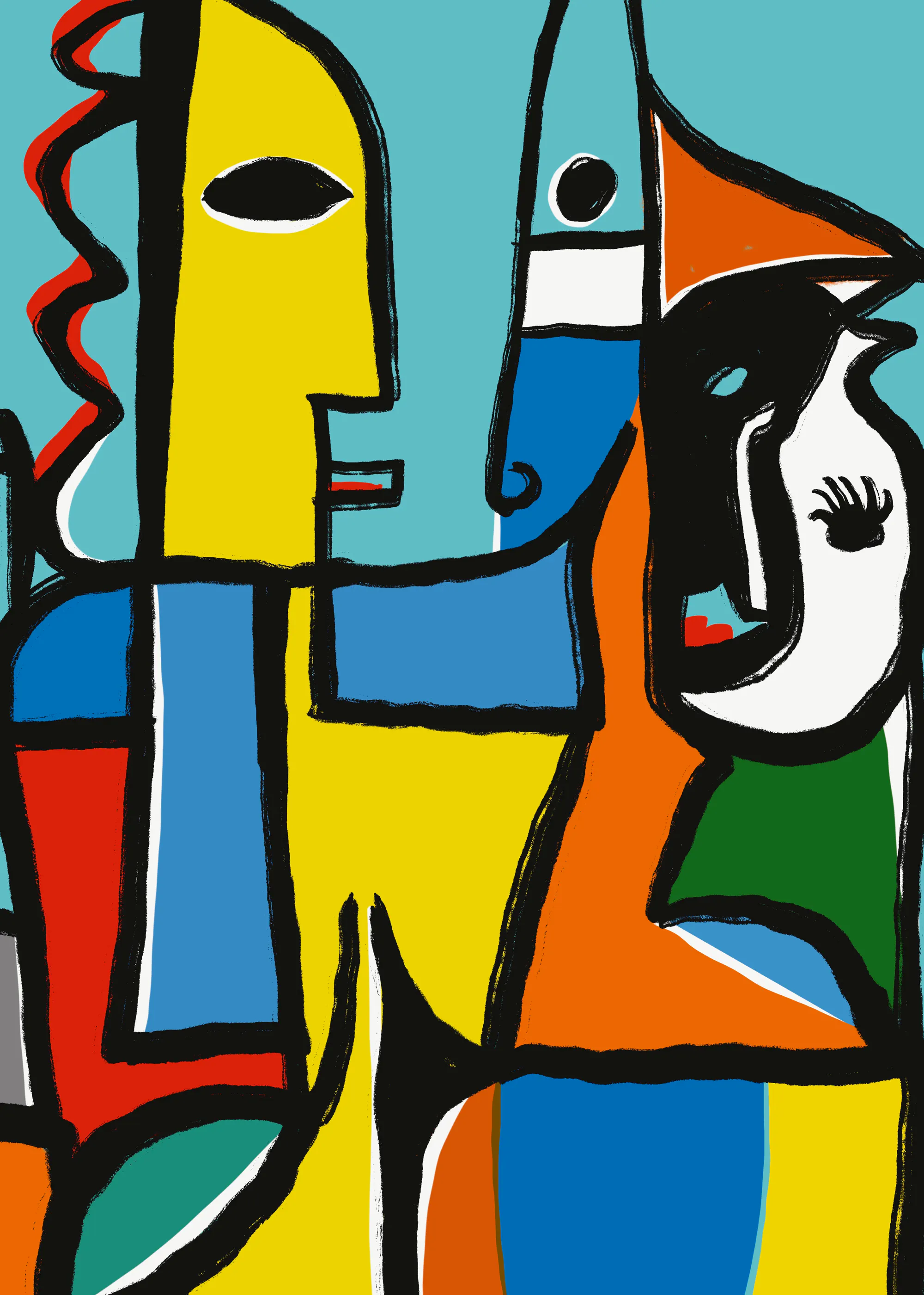 Little Dean - Retrato Cubista Colorido Póster 0