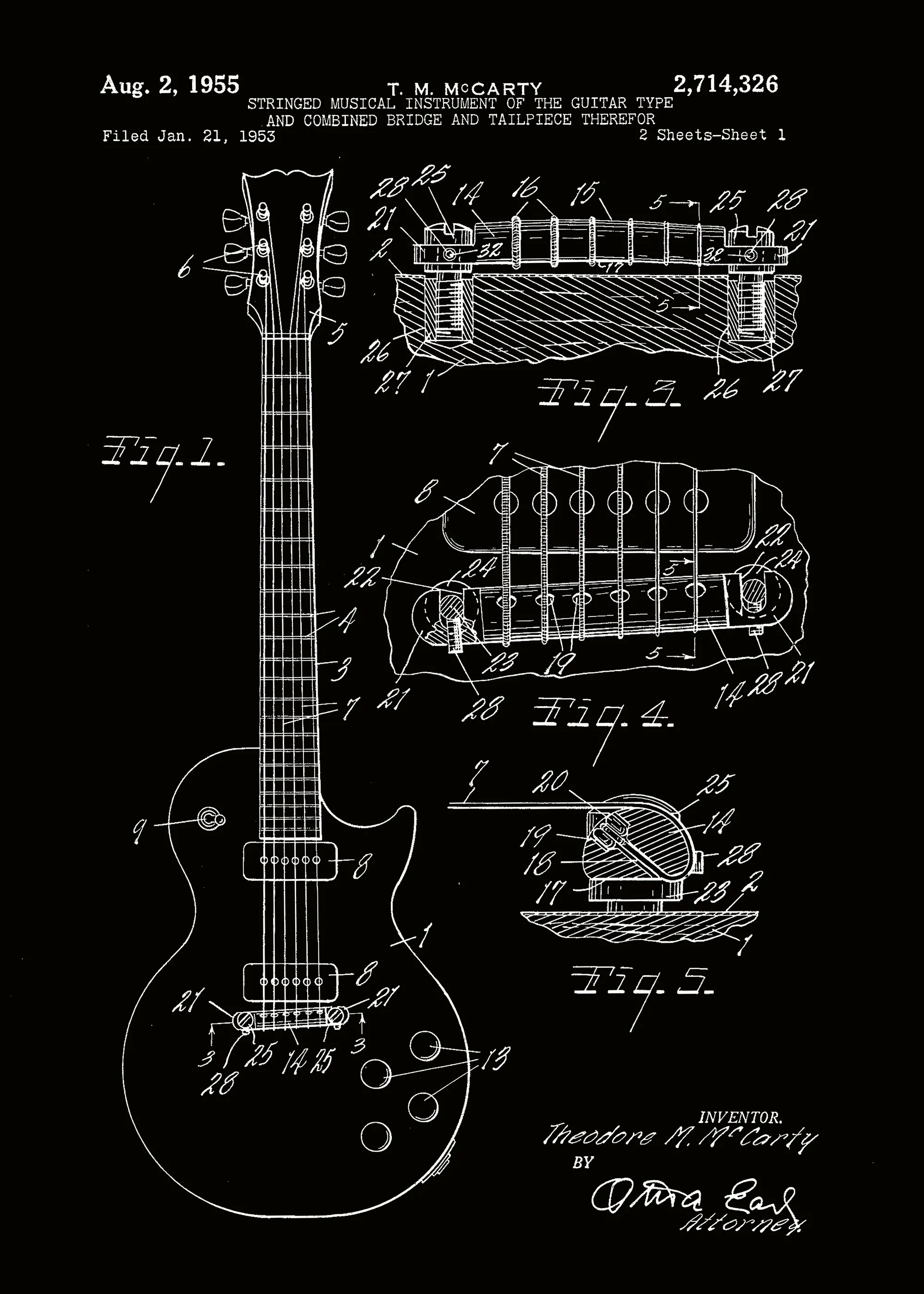 Andreas Magnusson - Patente de Guitarra Vintage Póster 0