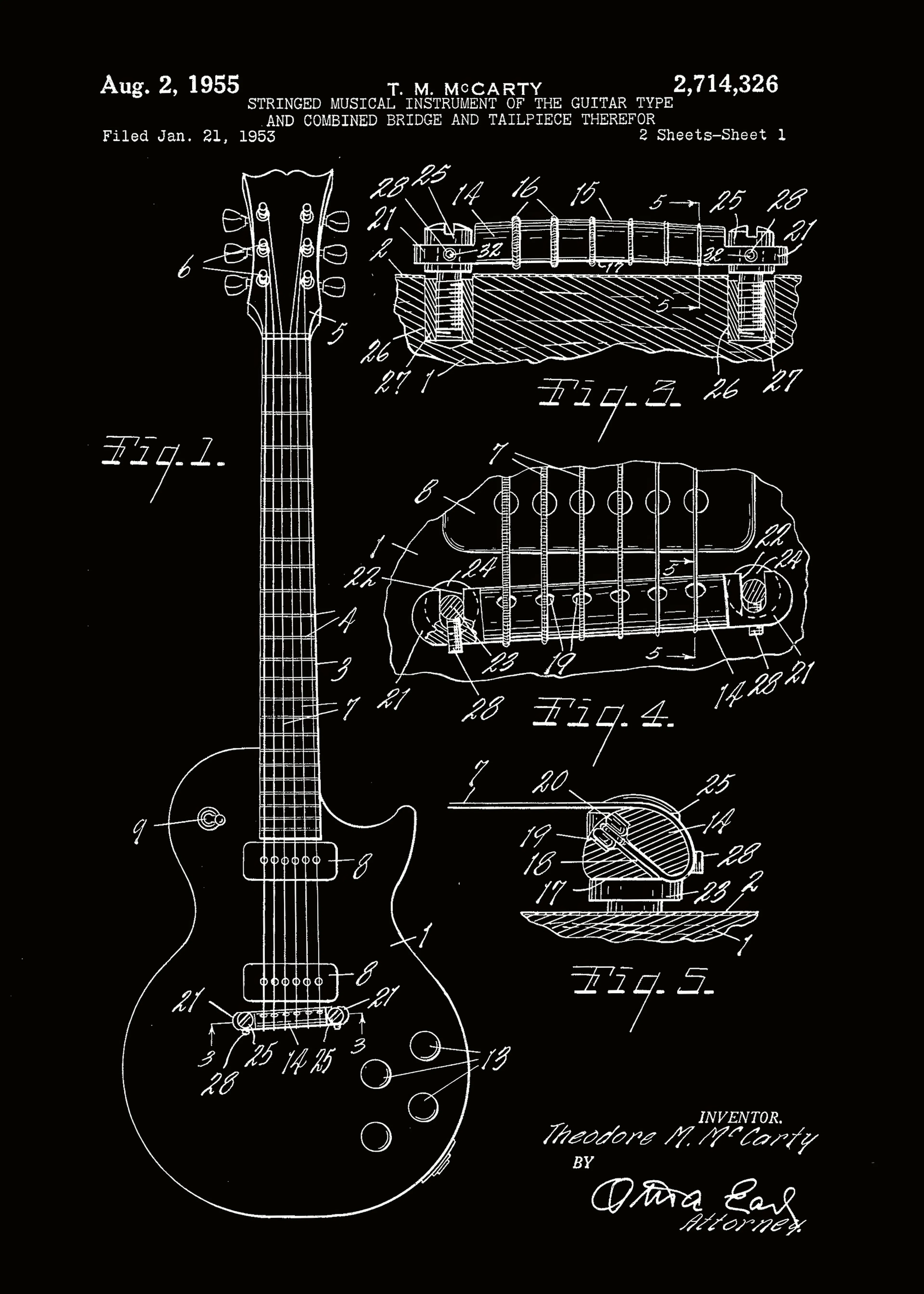Andreas Magnusson - Patente de Guitarra Vintage Póster 0