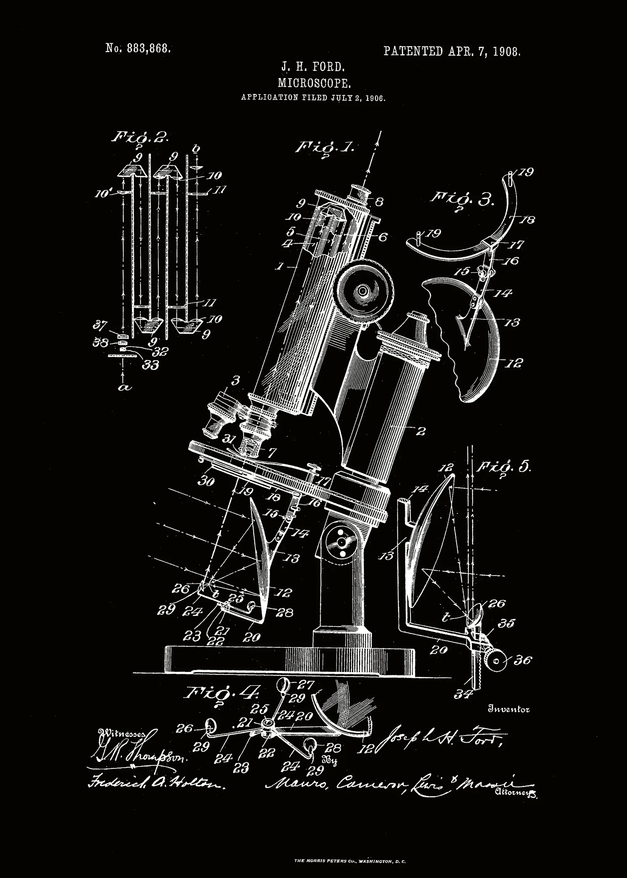 Andreas Magnusson - Patente Vintage de Microscopio Póster 0
