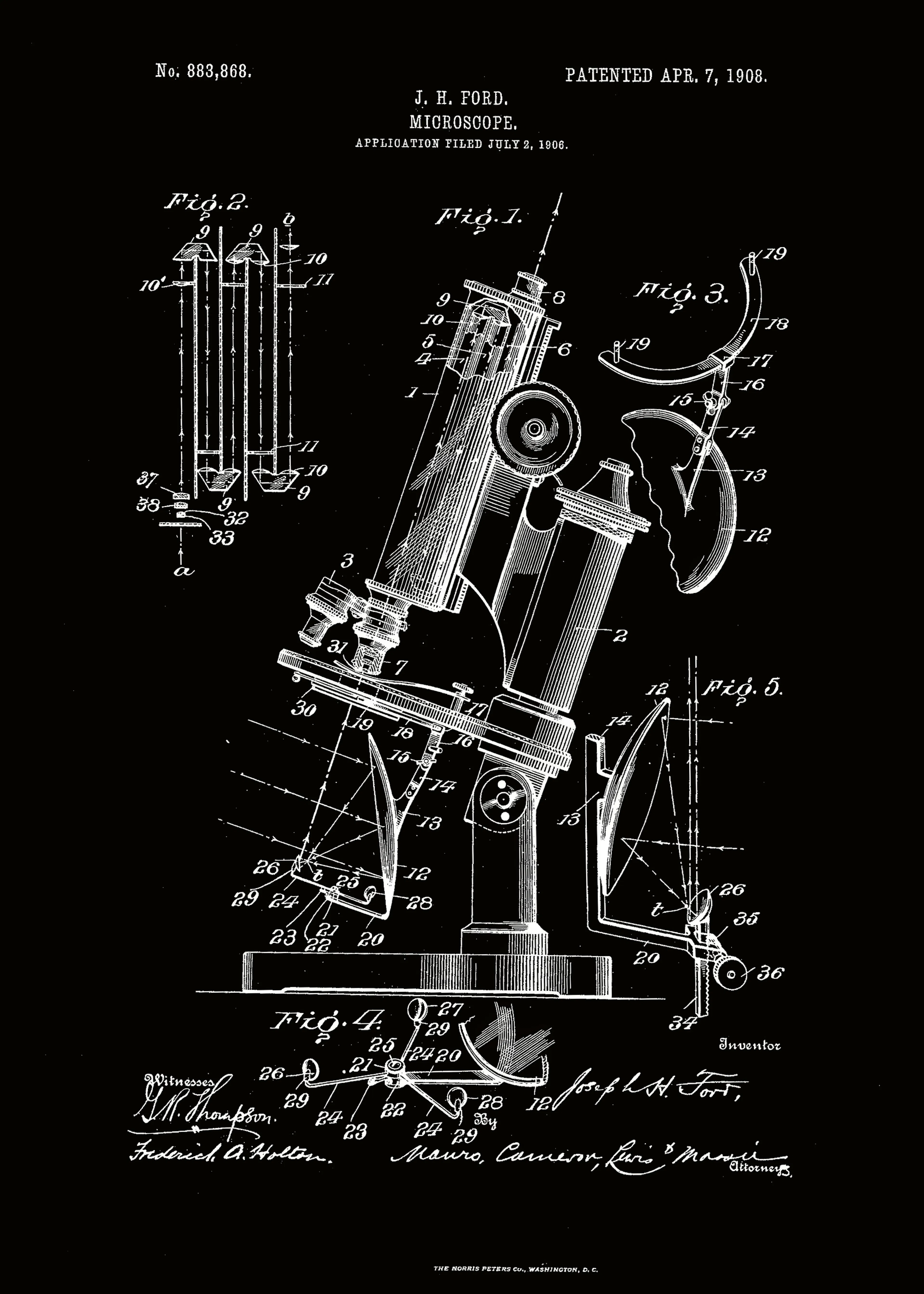 Andreas Magnusson - Patente Vintage de Microscopio Póster 0