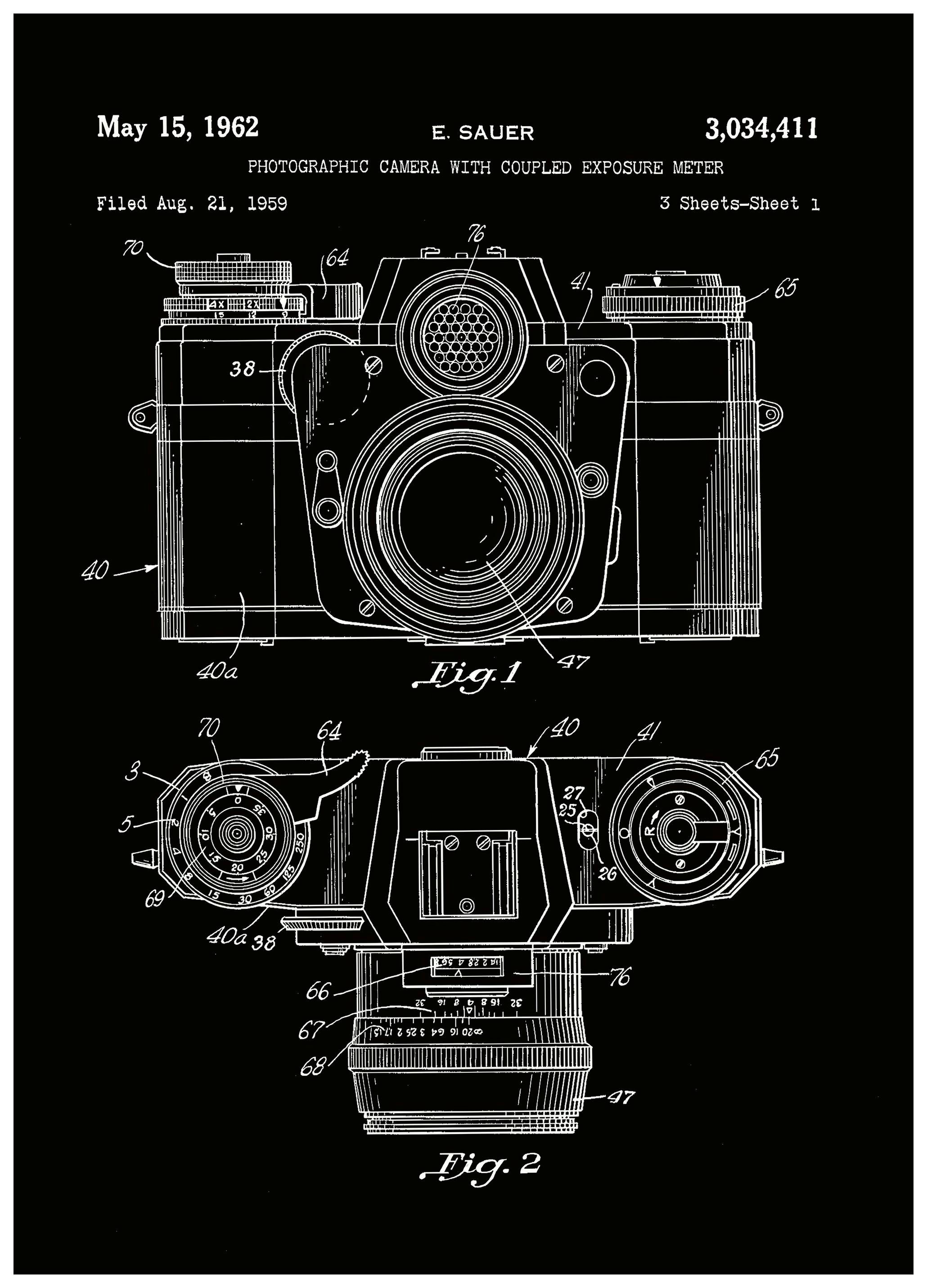 Andreas Magnusson - Vintage Camera Patent Print (30x40 cm) - Poster Store