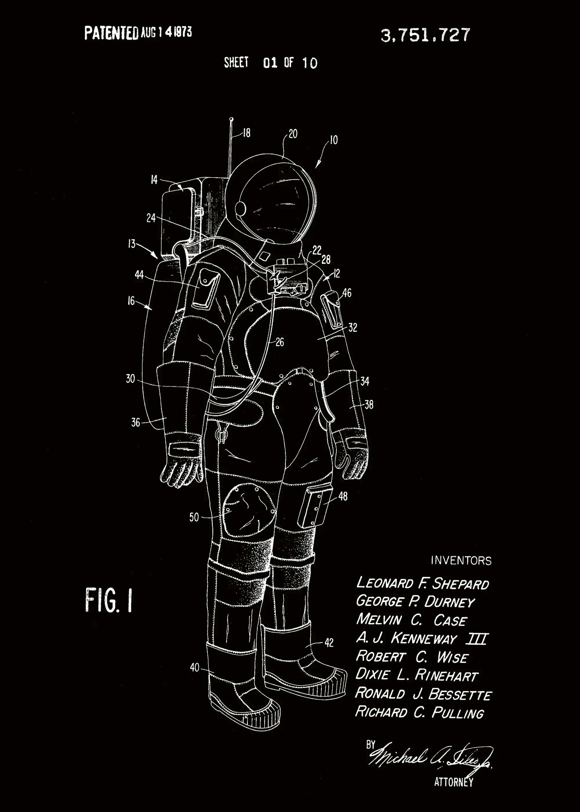 Andreas Magnusson - Dibujo de Patente de Astronauta Póster 0