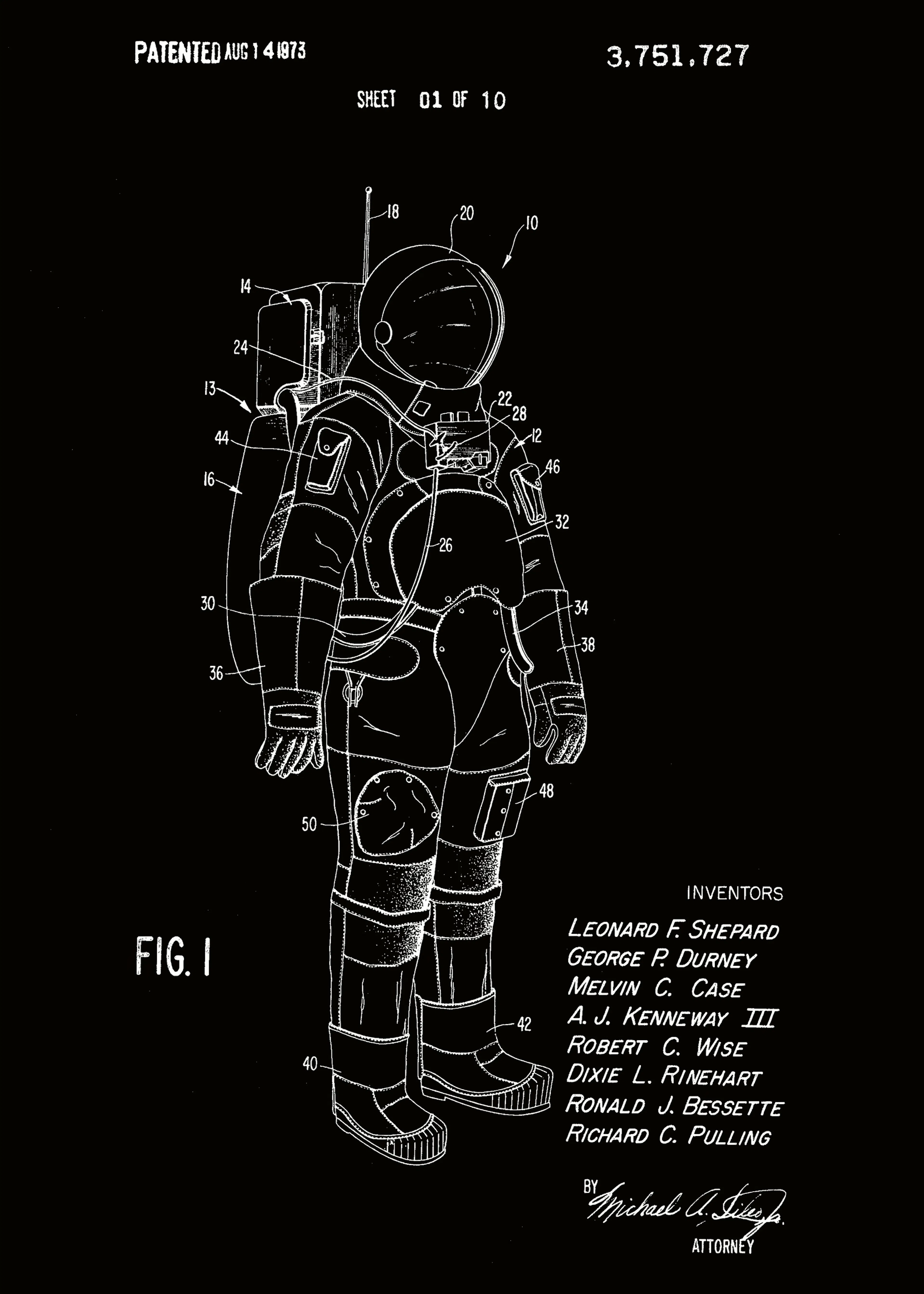 Andreas Magnusson - Dibujo de Patente de Astronauta Póster 0