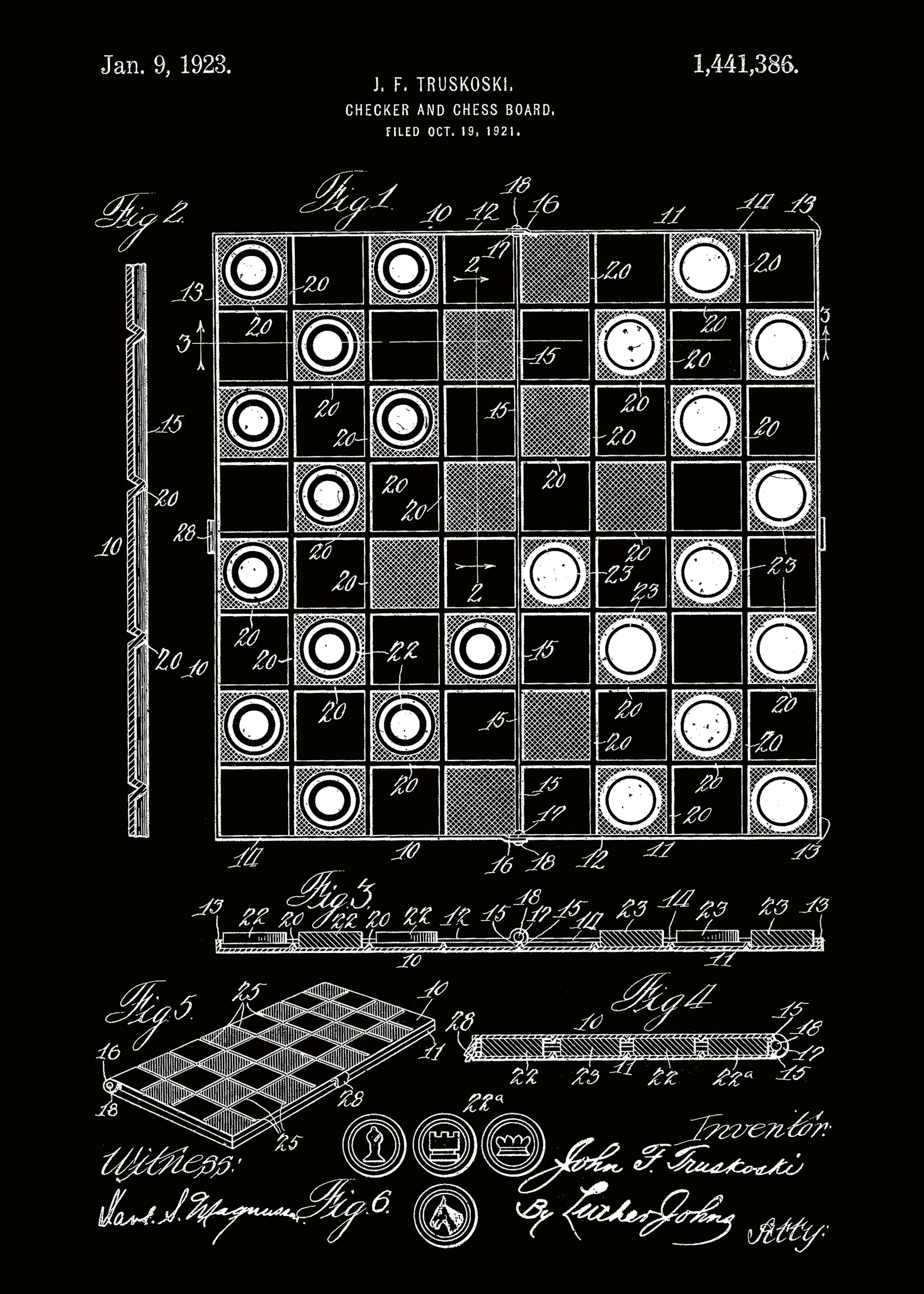 Andreas Magnusson - Dibujo de Patente de Tablero de Damas Póster 0