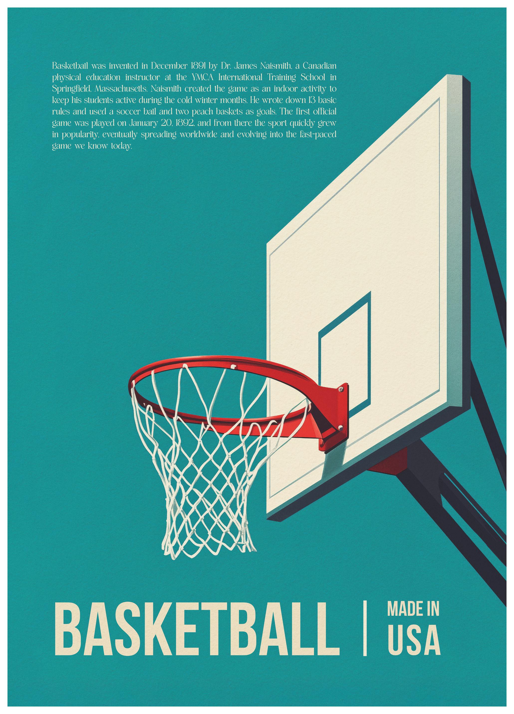 Andreas Magnusson - Retro Basketball Hoop Poster (70x100 cm) - Poster Store