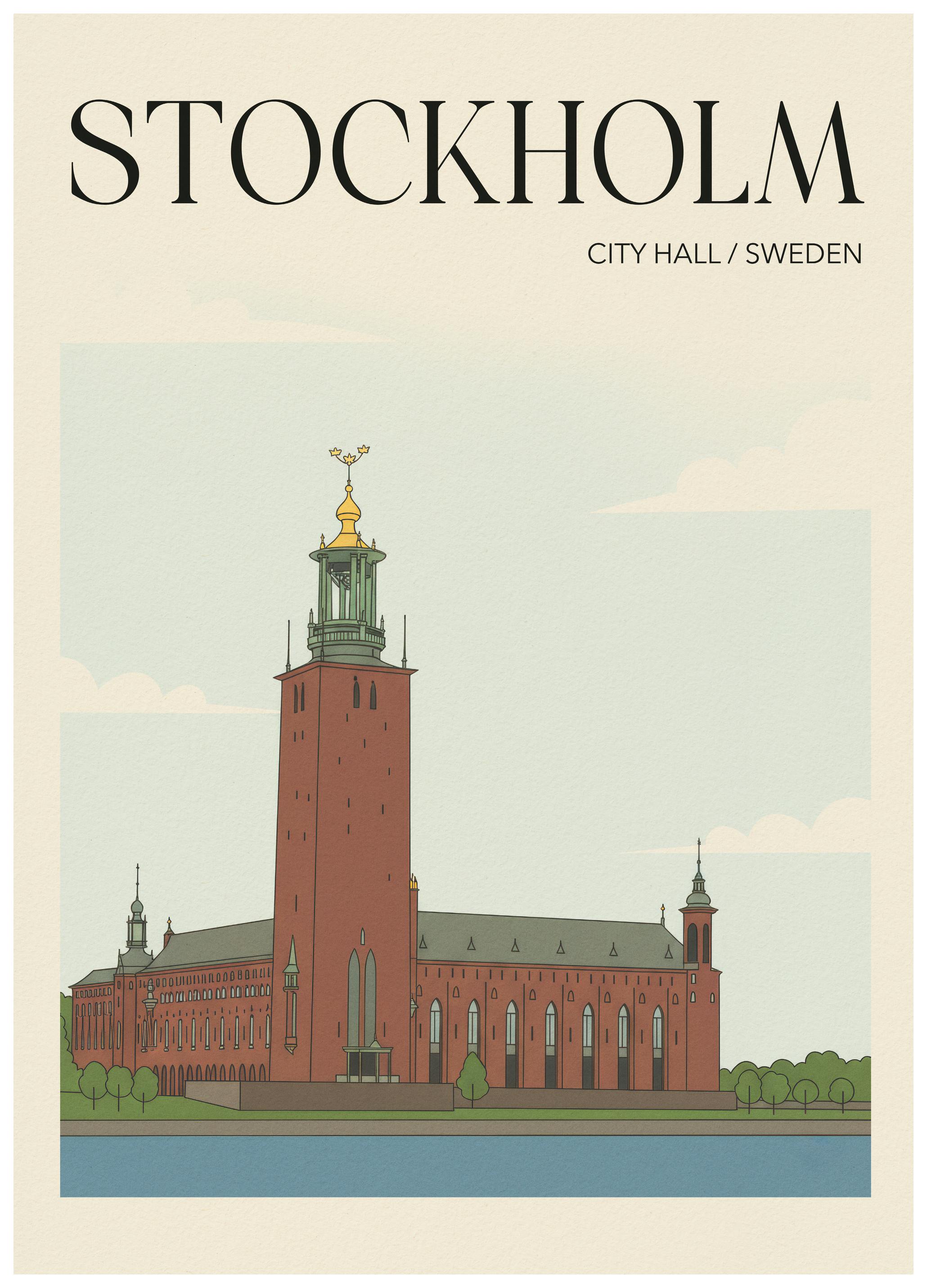Andreas Magnusson - Stockholm Stadhuis Poster (13x18 cm) - Poster Store