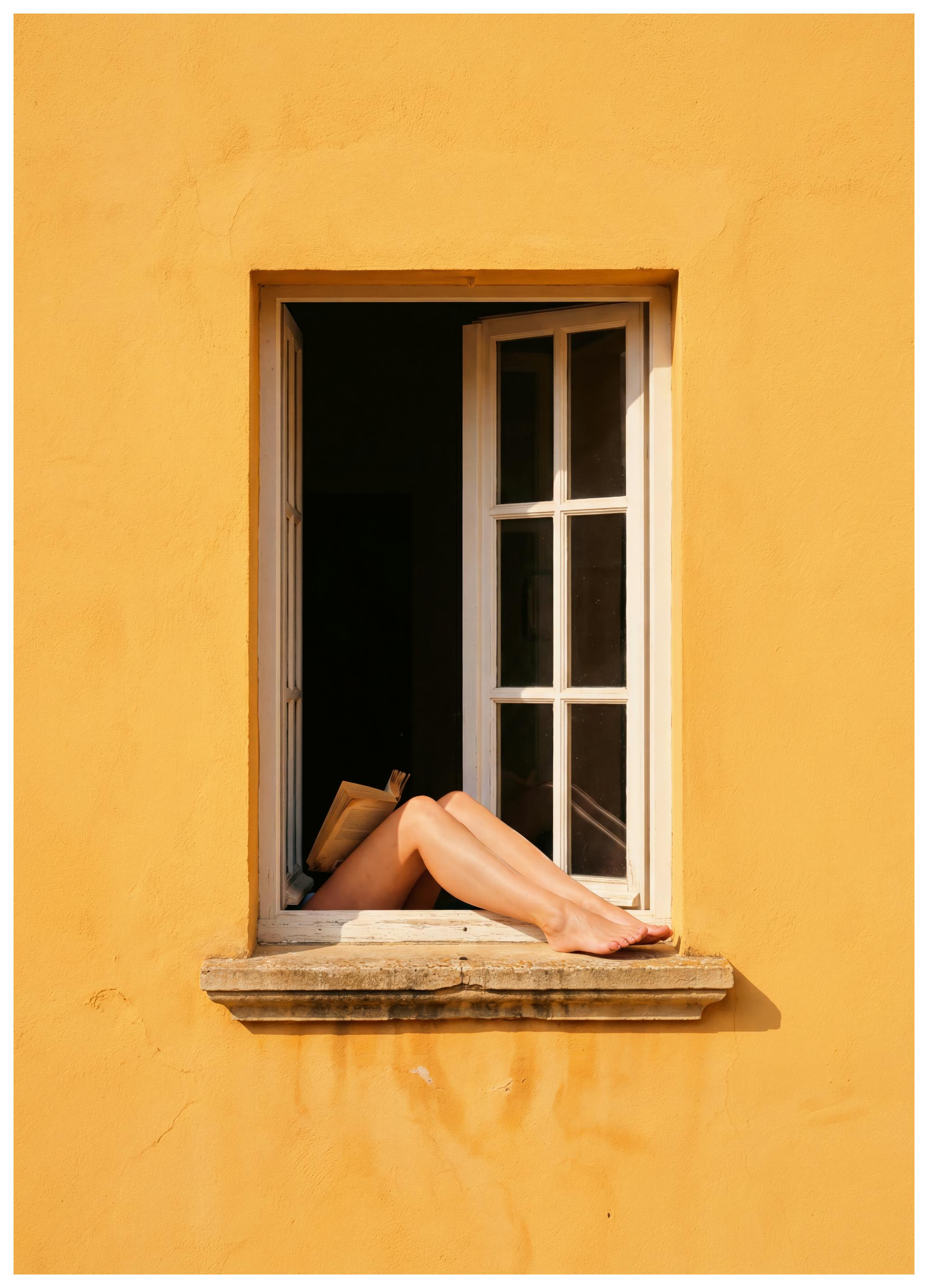 Andreas Magnusson - Relaxed Legs In Window Poster (40x50 cm) - Poster Store