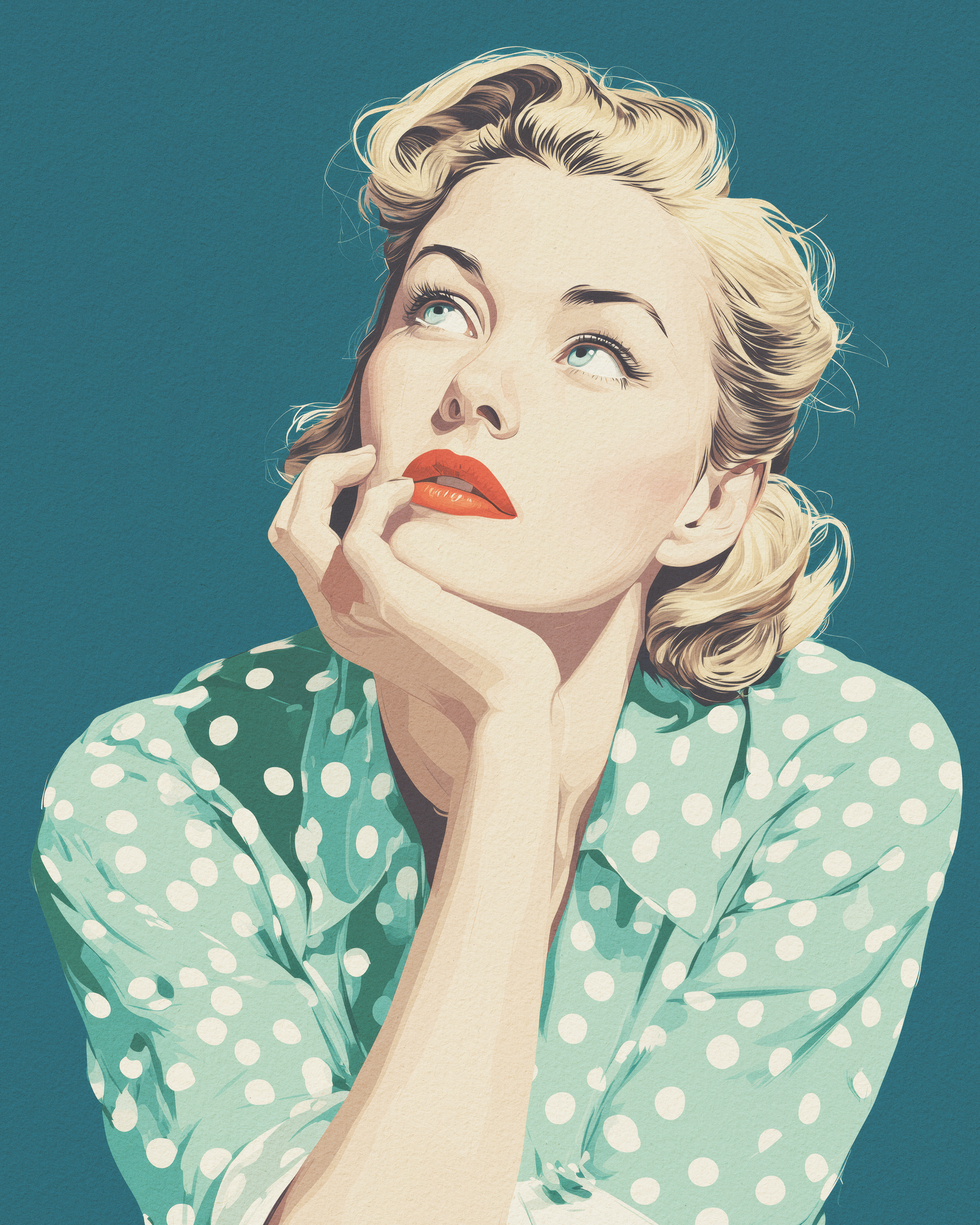 Andreas Magnusson - Thoughtful Retro Woman Poster