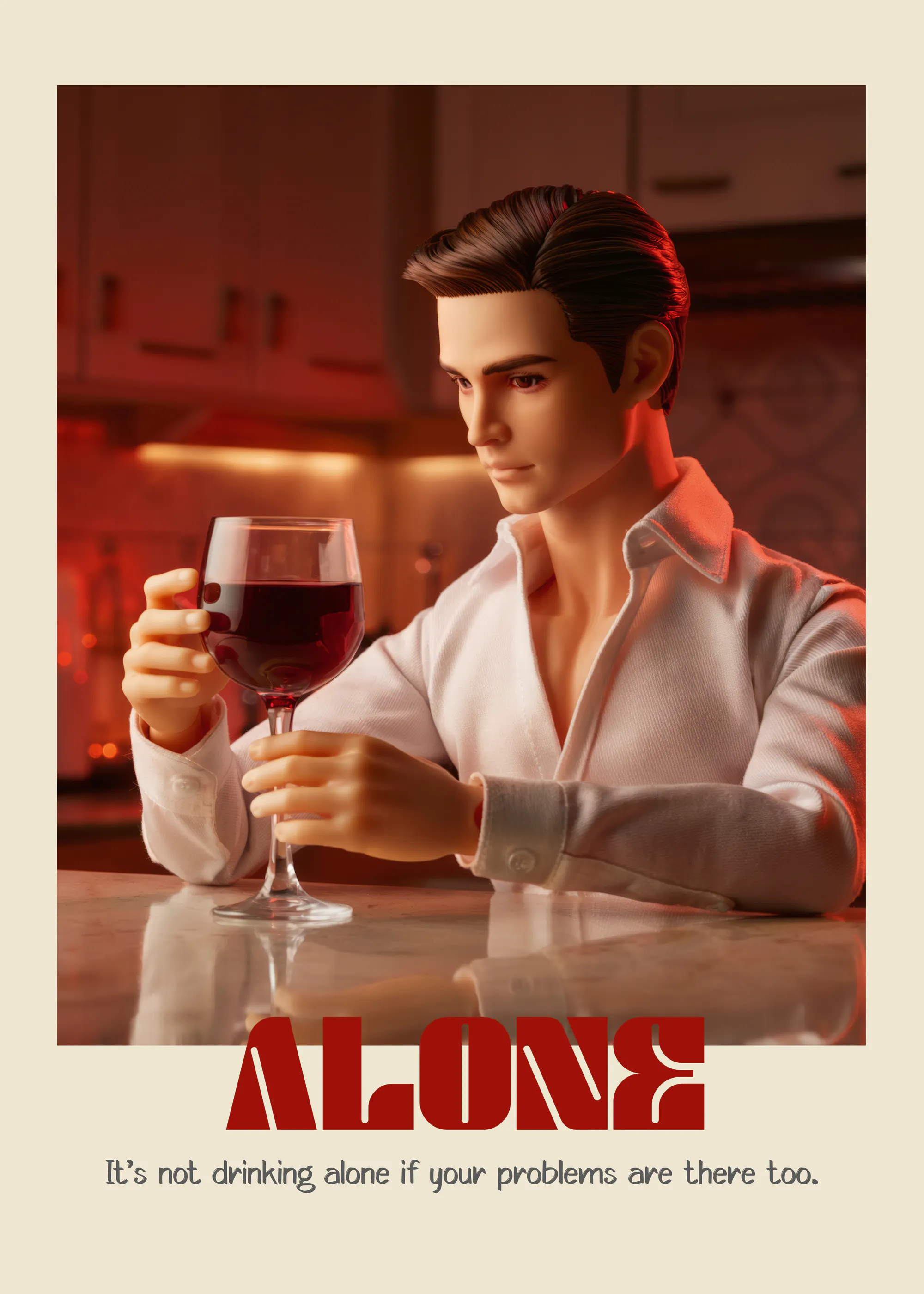 Andreas Magnusson - Hombre Bebiendo Solo Póster 0