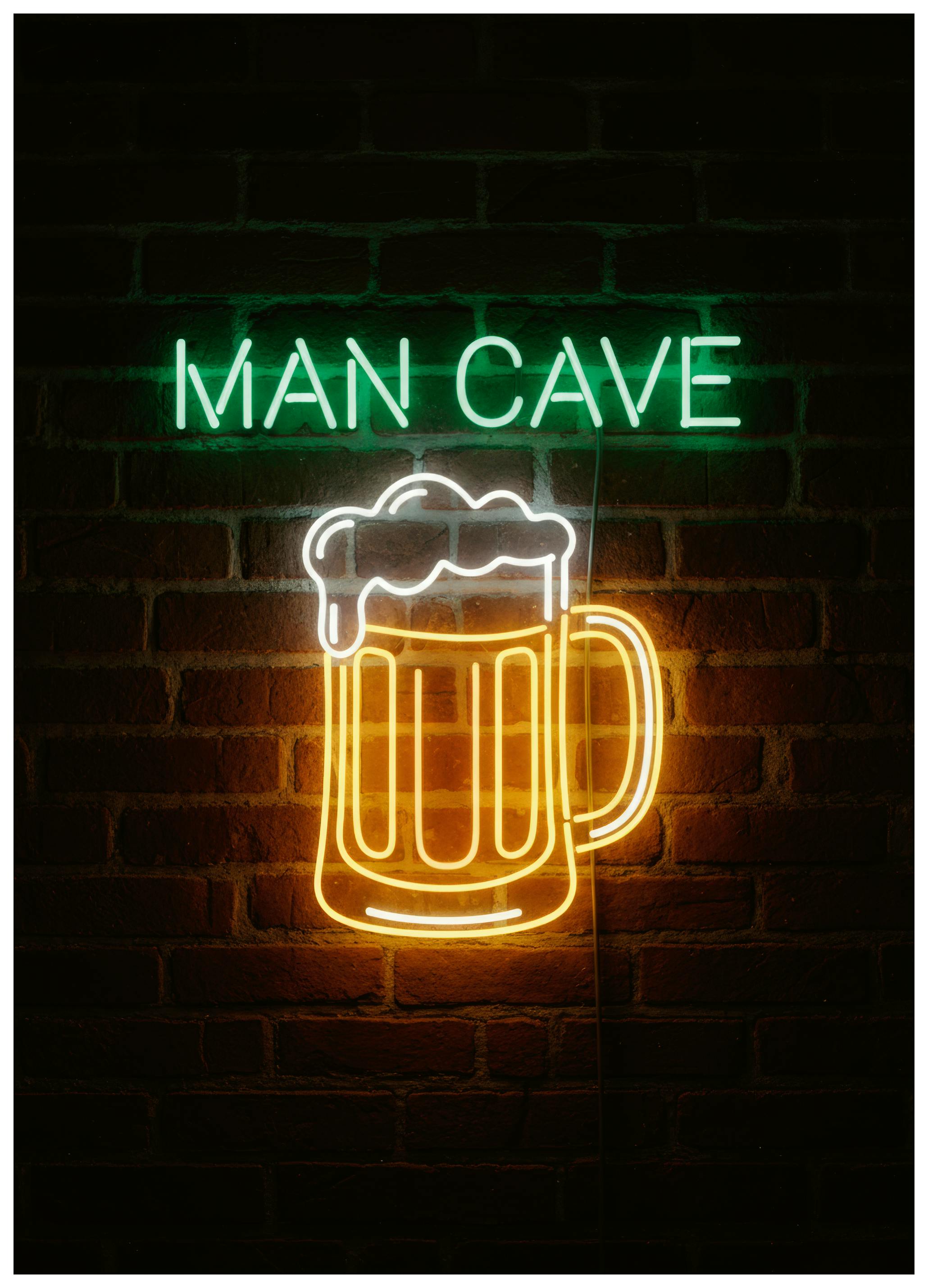 Andreas Magnusson - Man Cave Neon Beer Mug Poster (50x70 cm) - Poster Store