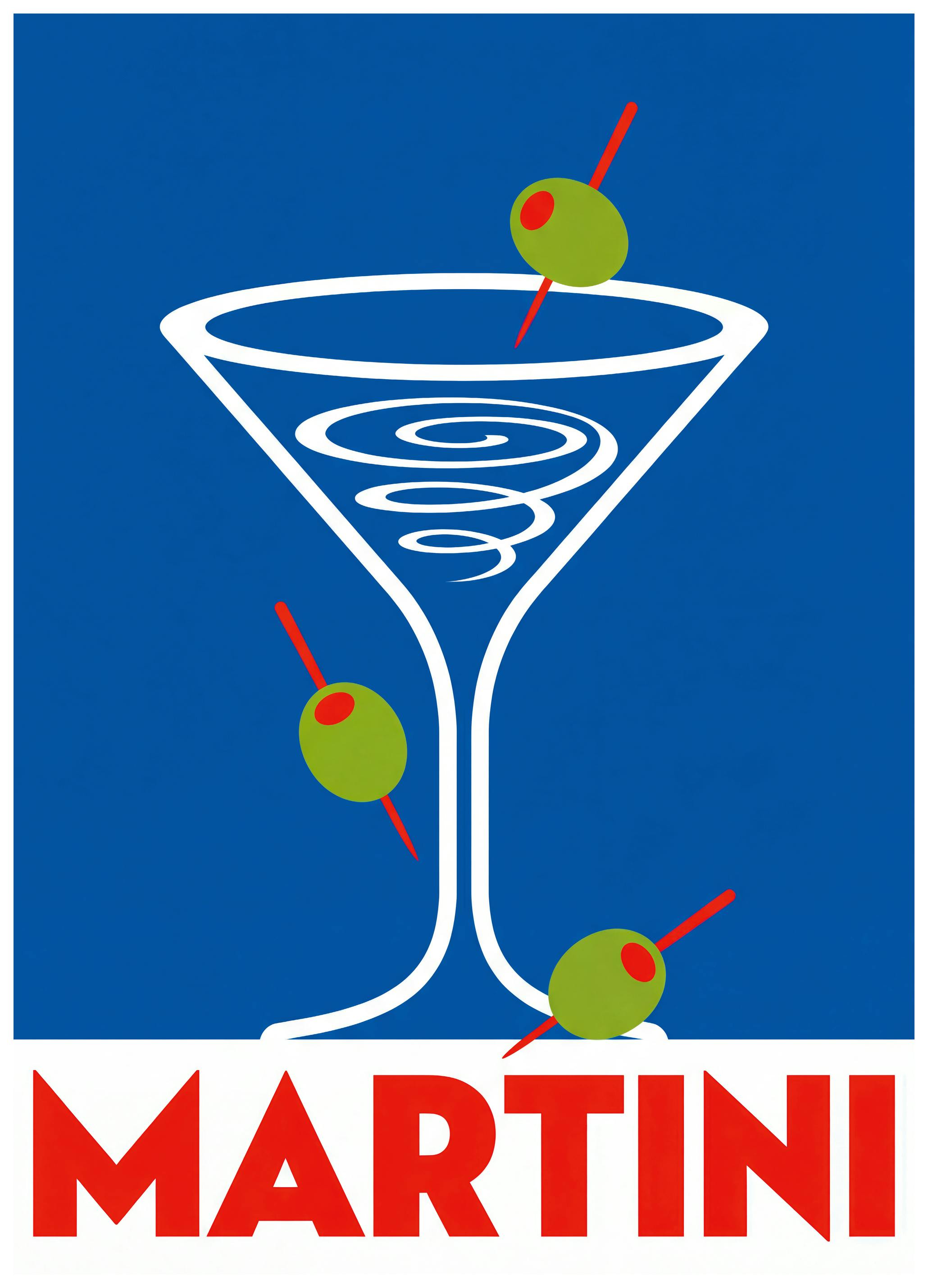 Andreas Magnusson - Klassisk Blå Martini Poster (30x40 cm) - Poster Store