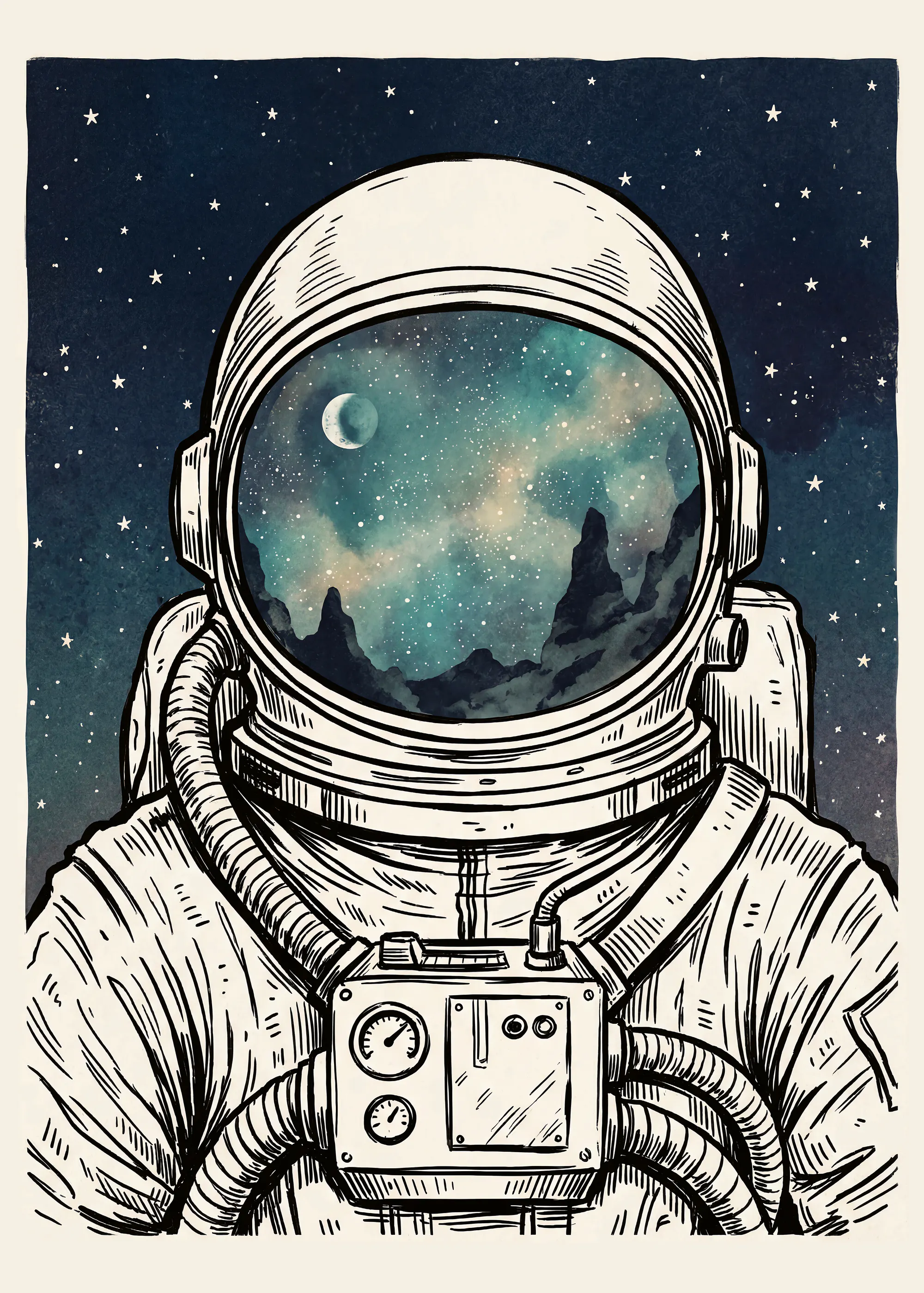 Andreas Magnusson - Visión Cósmica del Astronauta Póster 0