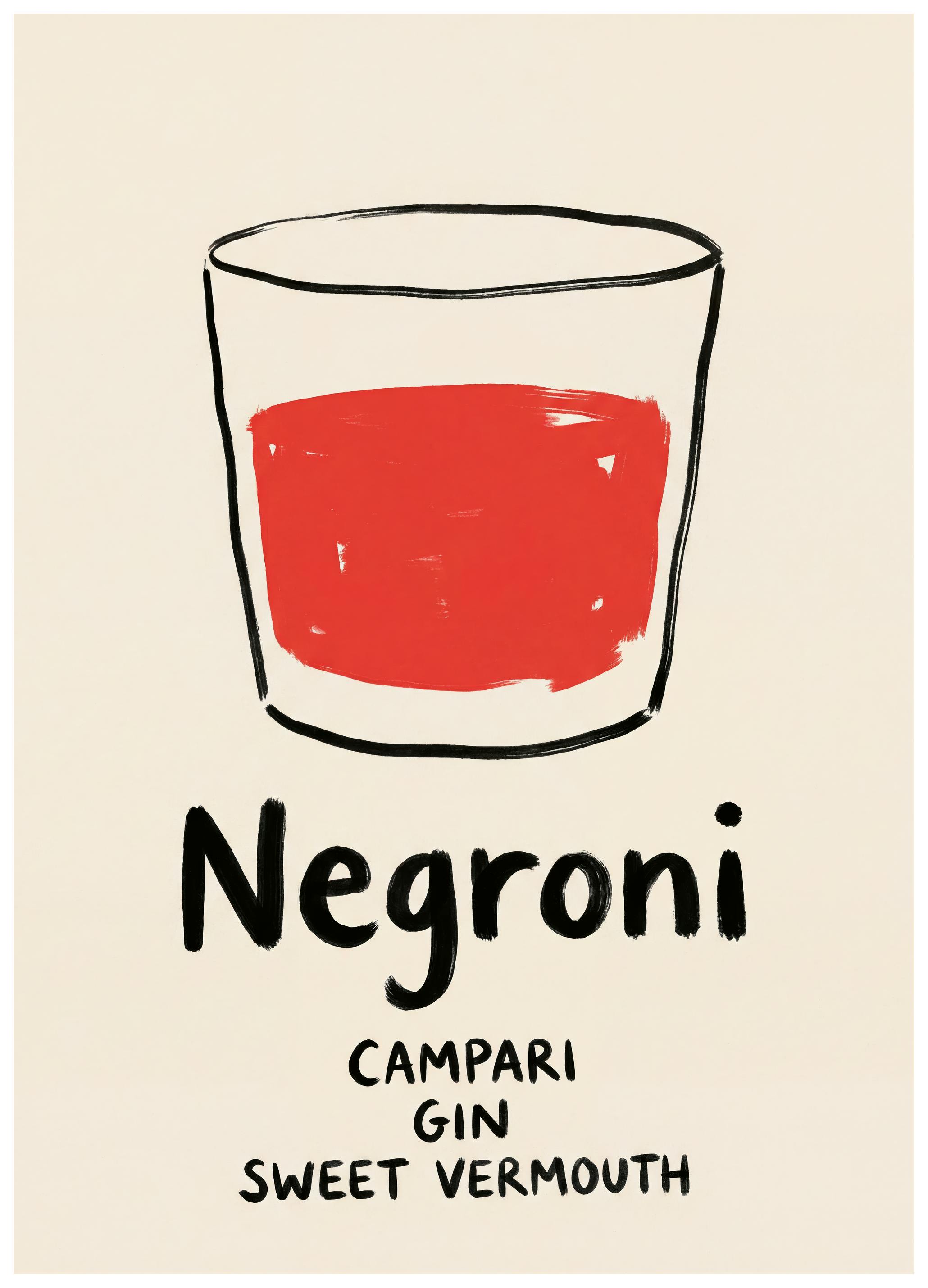 Andreas Magnusson - Klassisk Negroni Cocktail Plakat (50x70 cm) - Poster Store