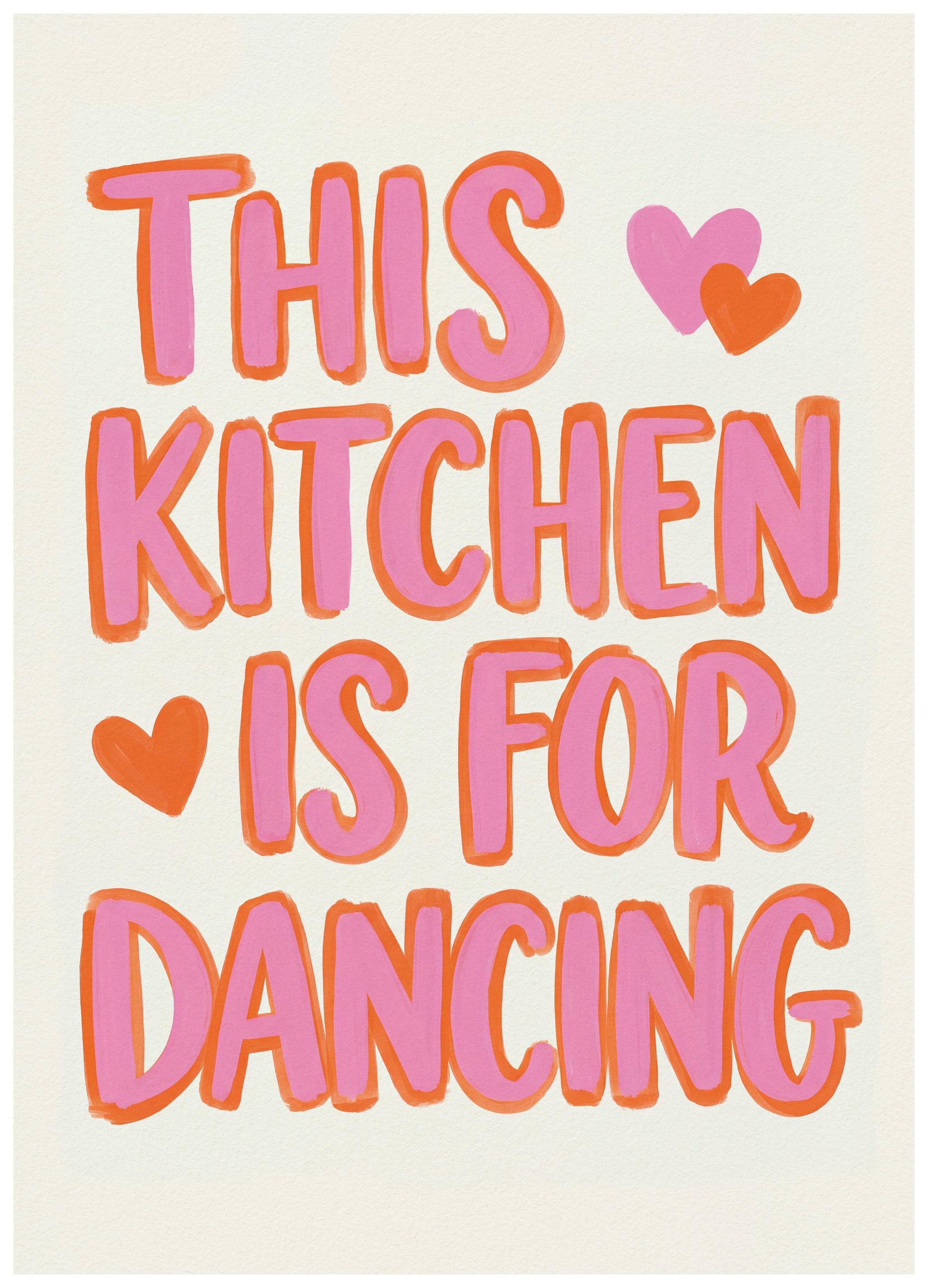 Andreas Magnusson - Dansende Kjøkken Hjerte Sitat Plakat (50x70 cm) - Poster Store