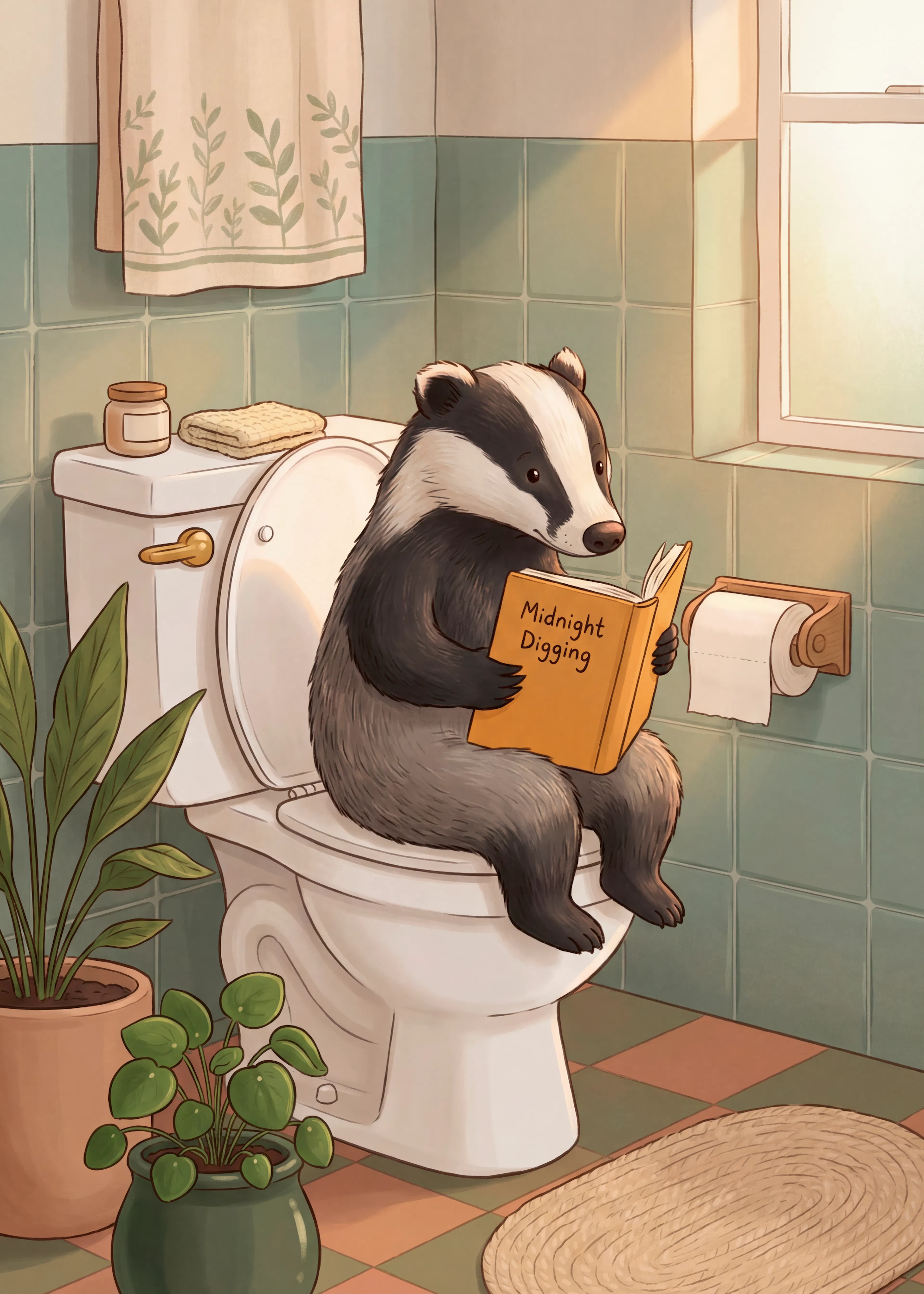 Andreas Magnusson - La Lectura Tranquila del Tejón en el Baño Póster 0