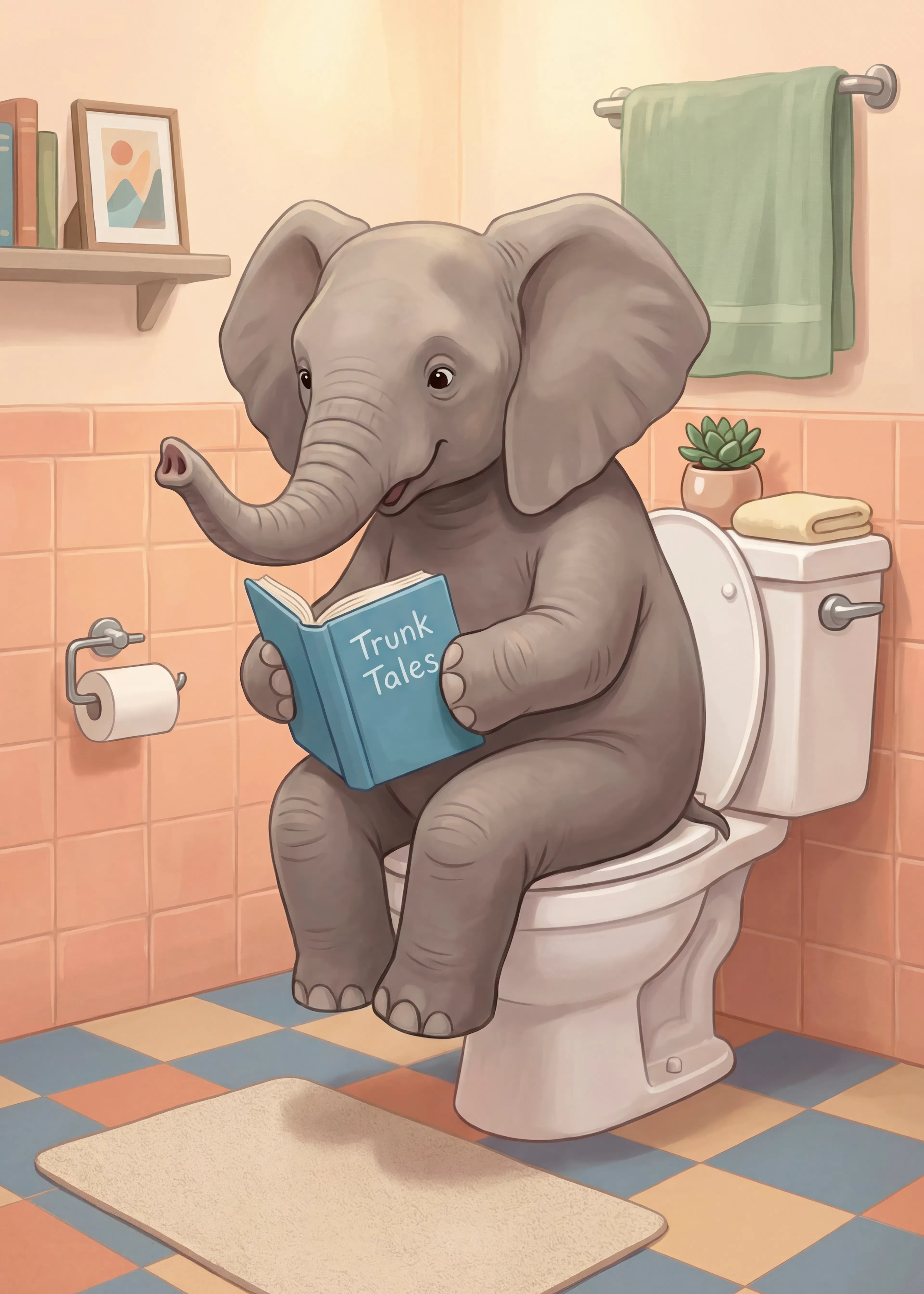 Andreas Magnusson - Elefante Lee en el Váter Póster 0