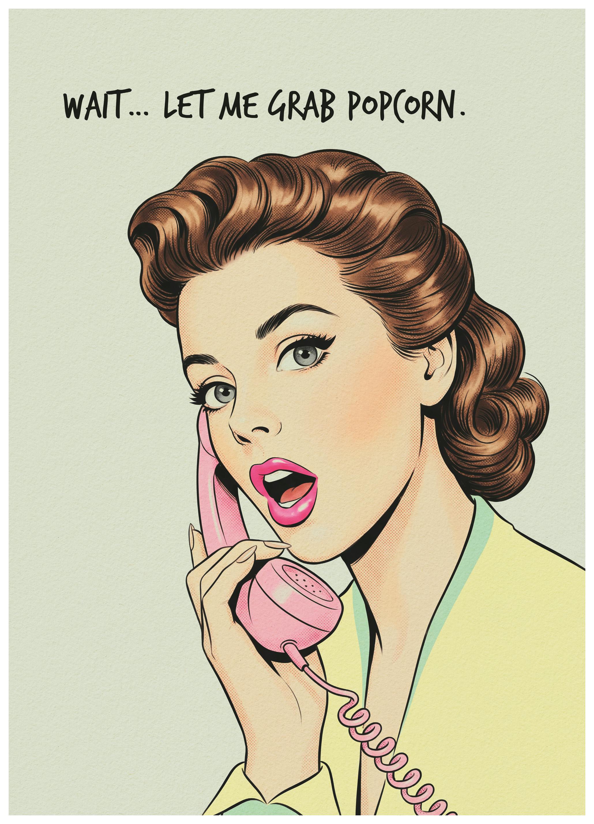 Andreas Magnusson - Retro Popcorn Call Poster (40x50 cm) - Poster Store