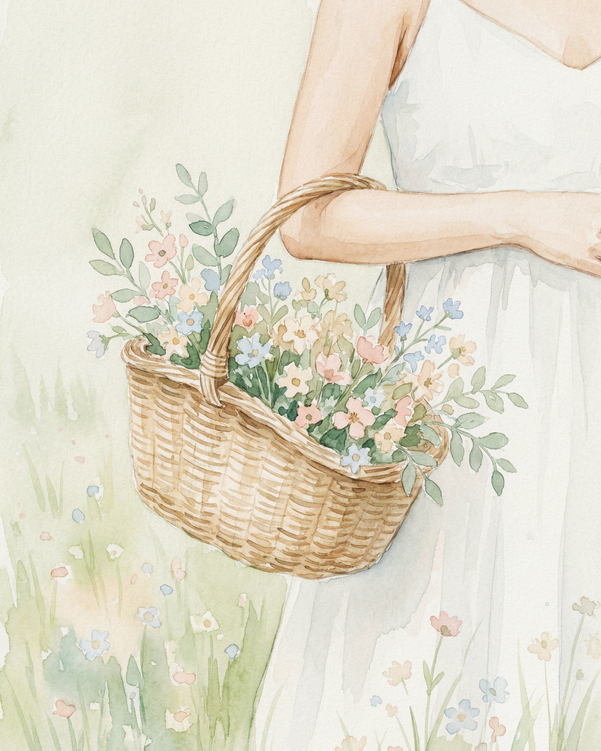 花のバスケット マリネラート技法 絵画 花のバスケット マリネラート