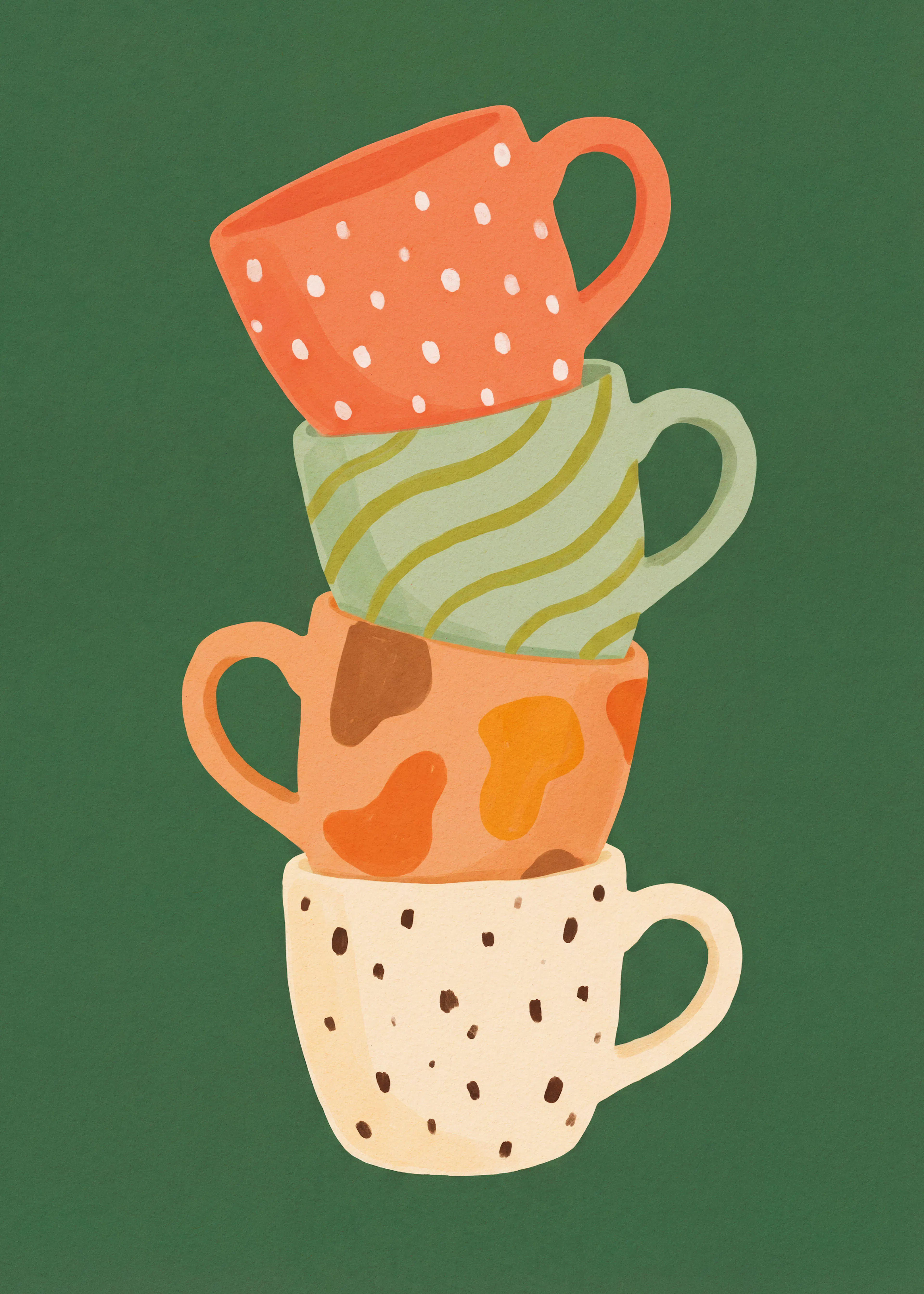 Andreas Magnusson - Cosy Stacked Mugs Poster 0