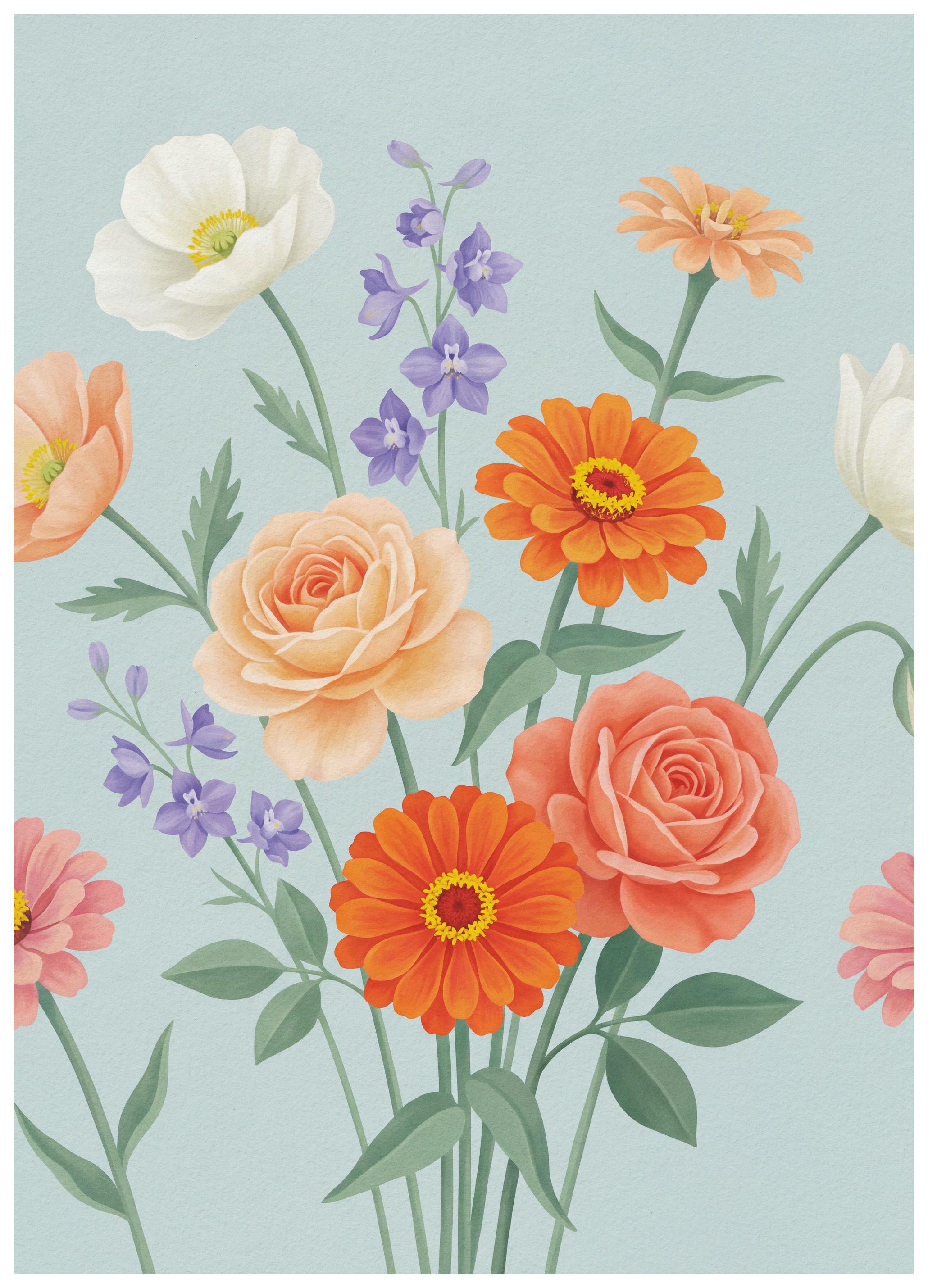 Andreas Magnusson - Colorful Garden Blooms Poster (50x70 cm) - Poster Store