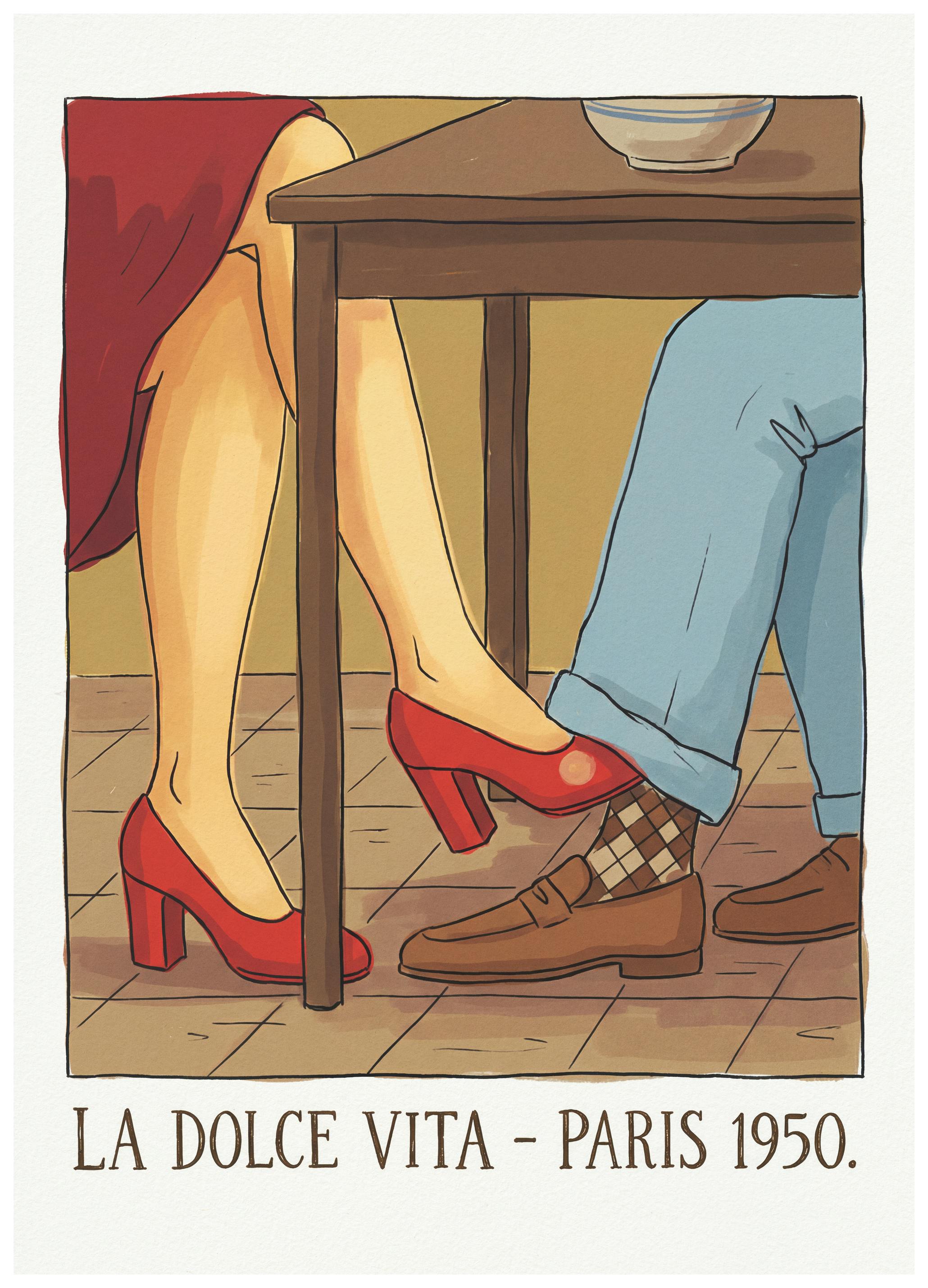 Andreas Magnusson - Flirt al Caffè di Parigi Poster (70x100 cm) - Poster Store