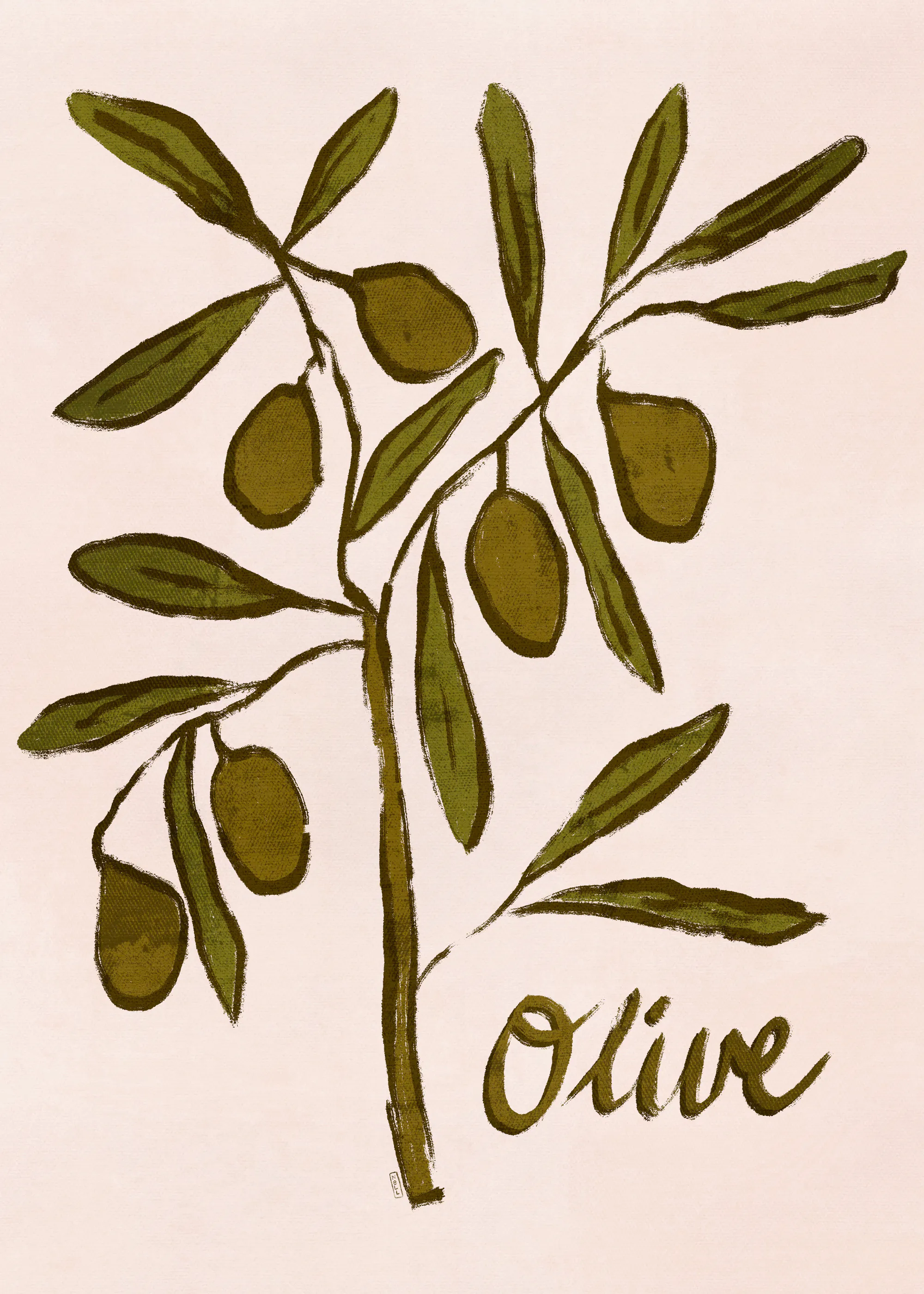 Dirkie Nell - Pittura Minimalista Ramo d'Ulivo Poster 0
