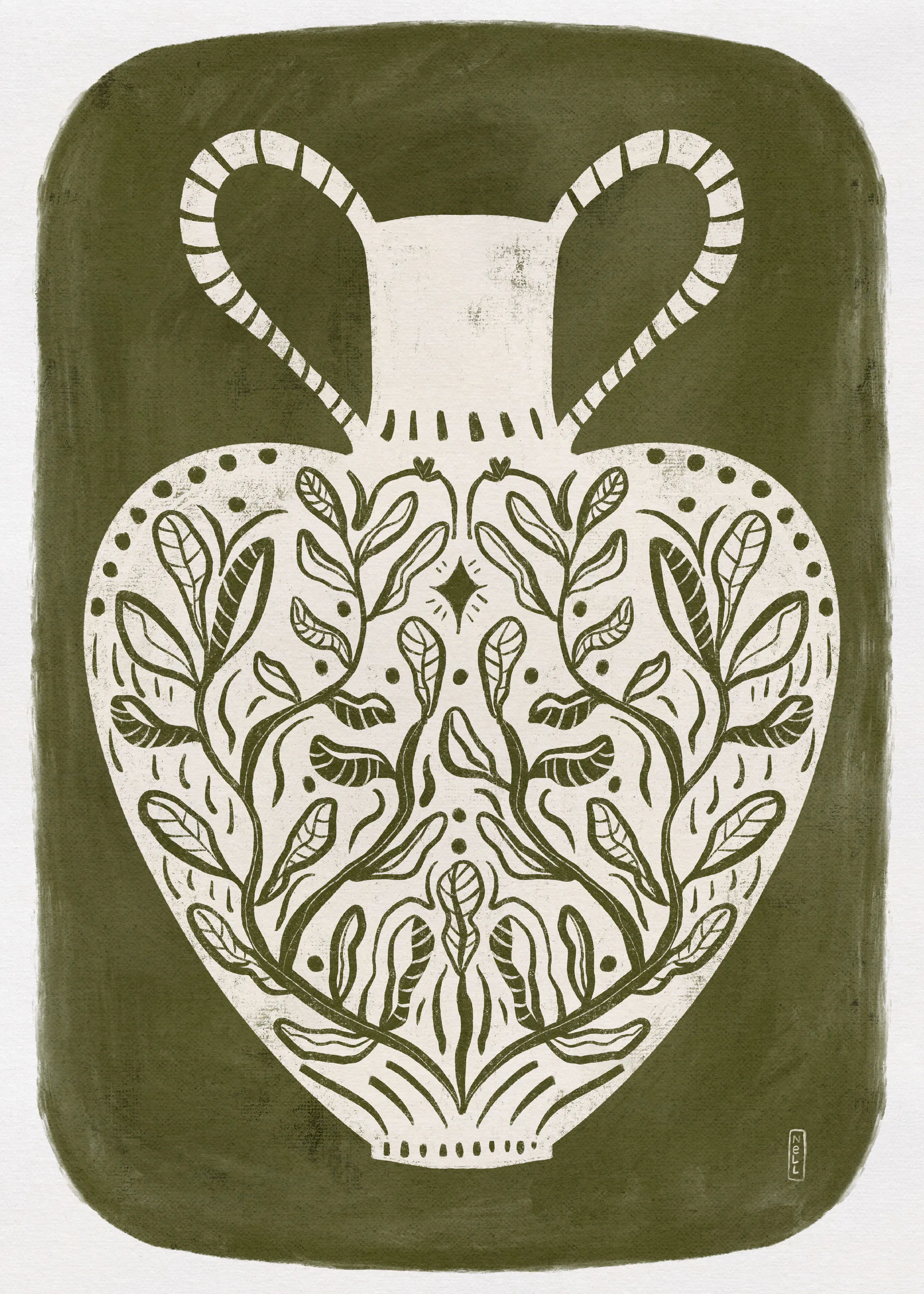 Dirkie Nell - Jarrón Botánico Folk Póster 0