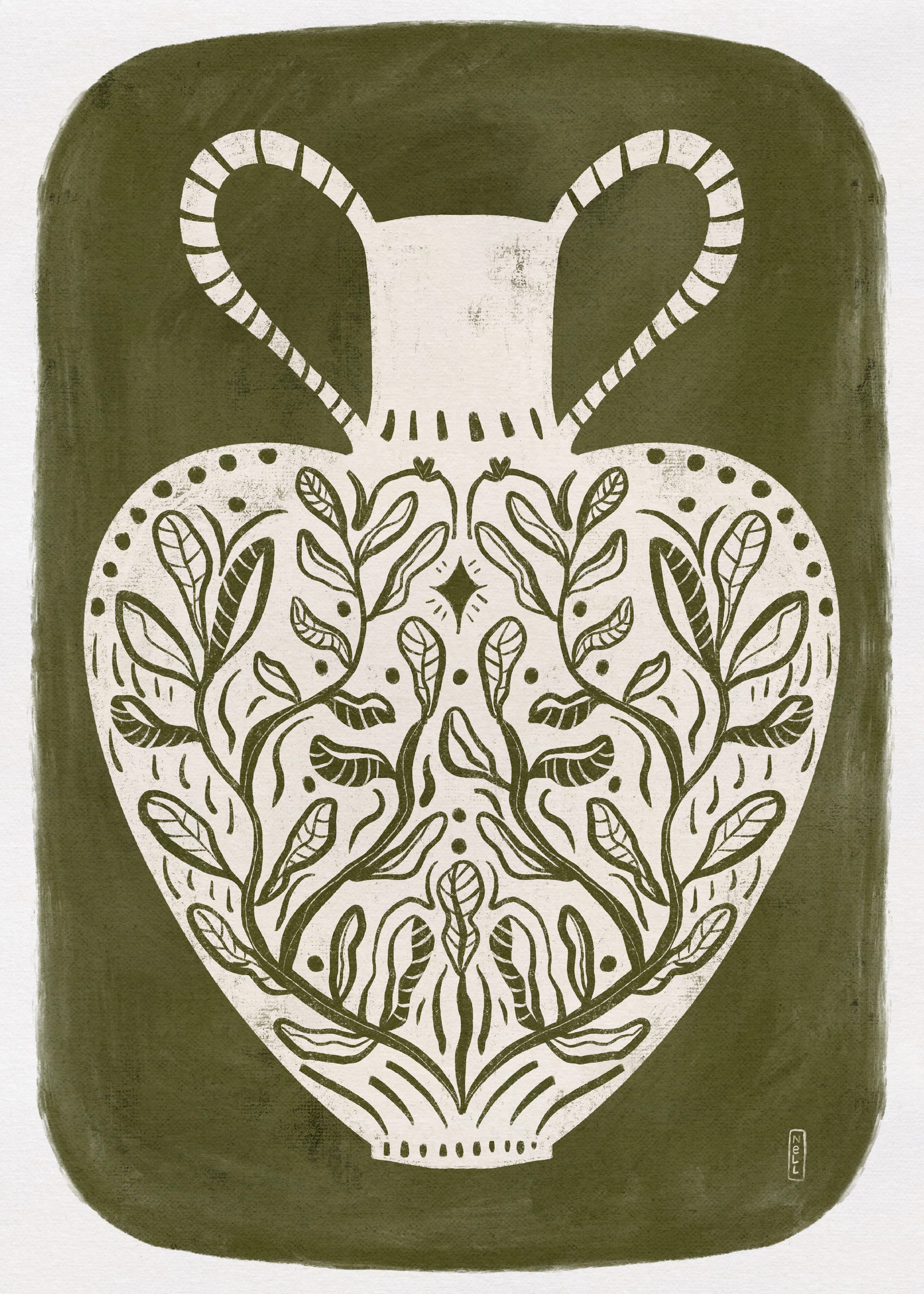 Dirkie Nell - Jarrón Botánico Folk Póster 0