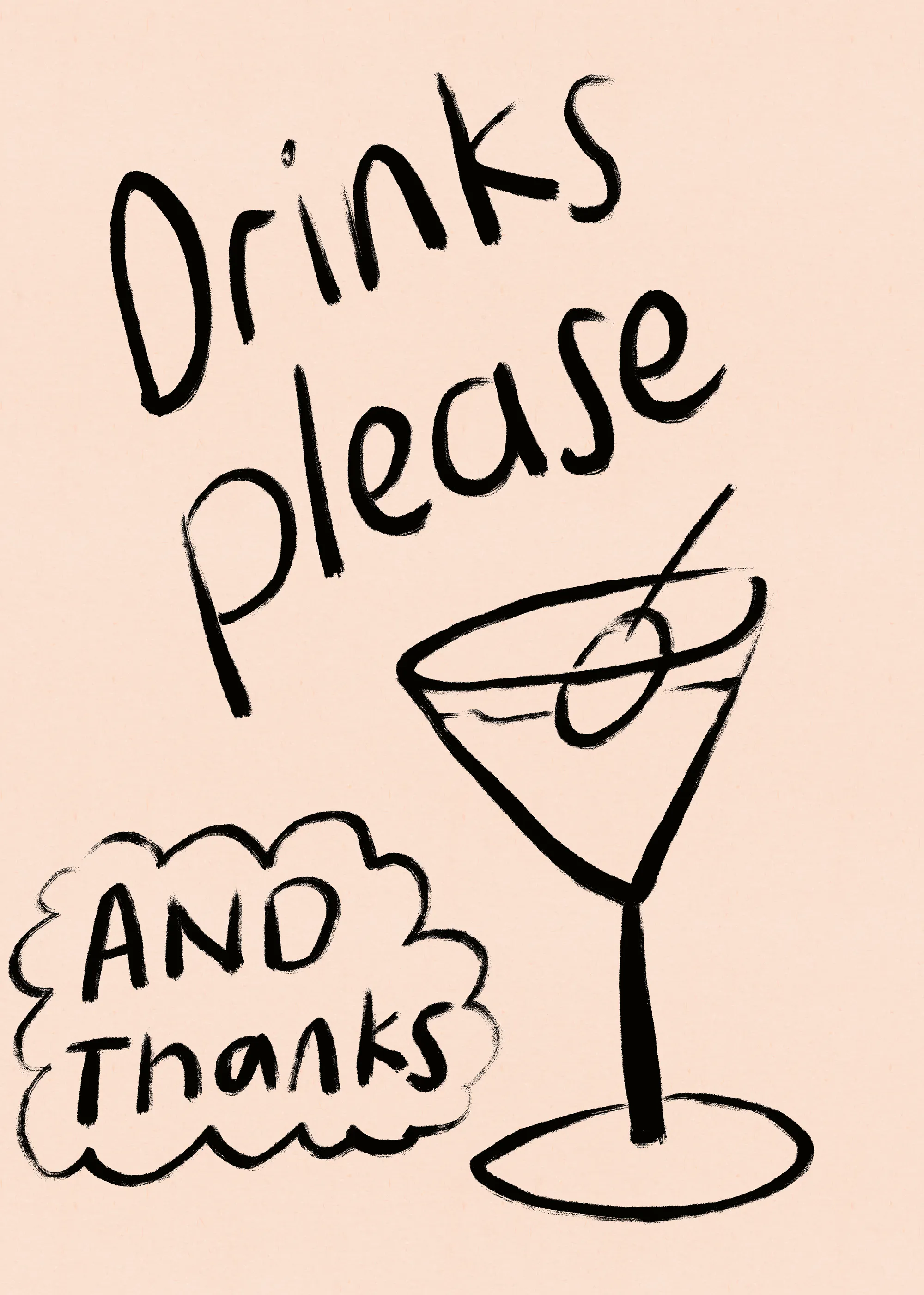 Dirkie Nell - Bebidas por favor Cóctel Póster 0