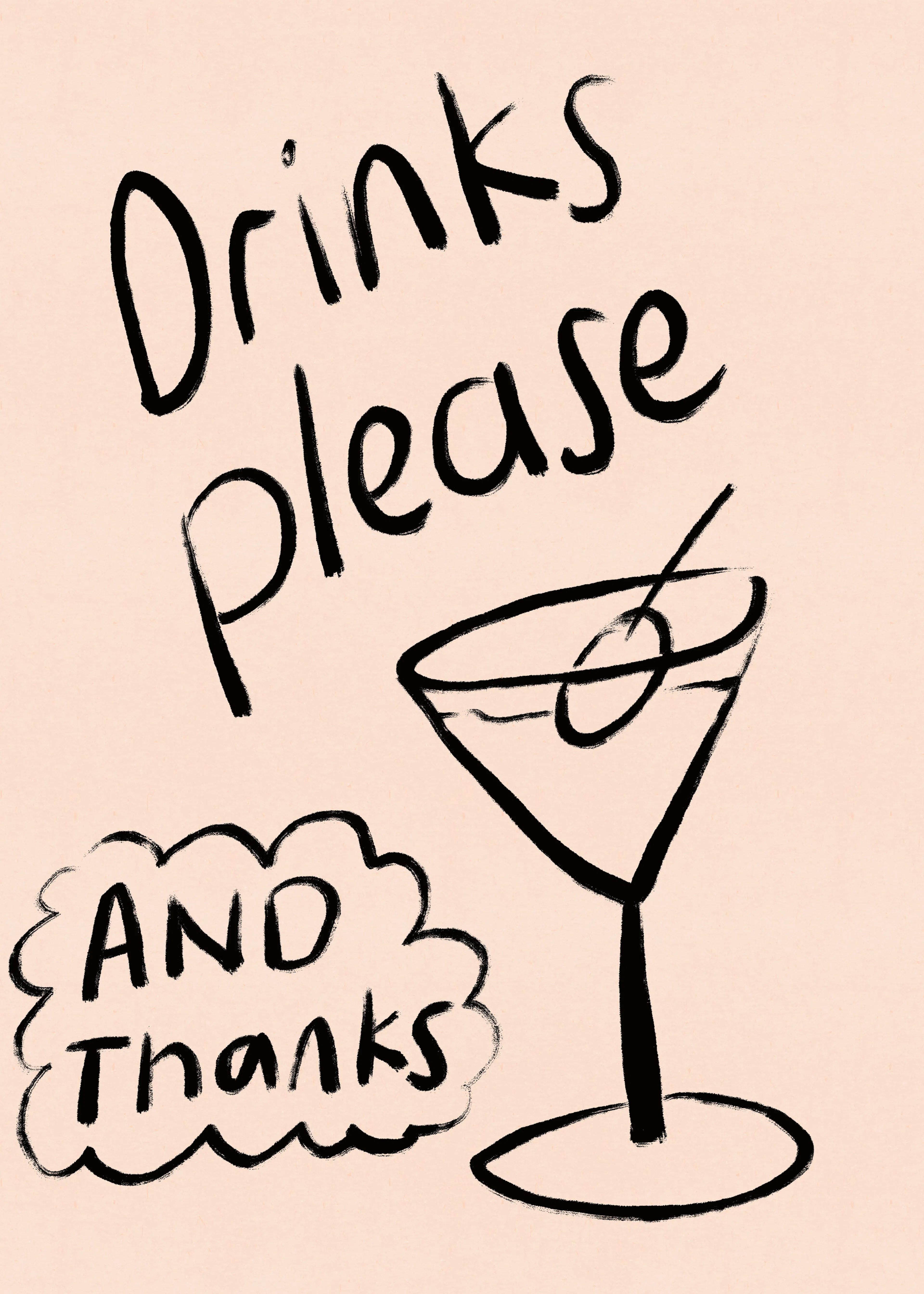 Dirkie Nell - Bebidas por favor Cóctel Póster 0