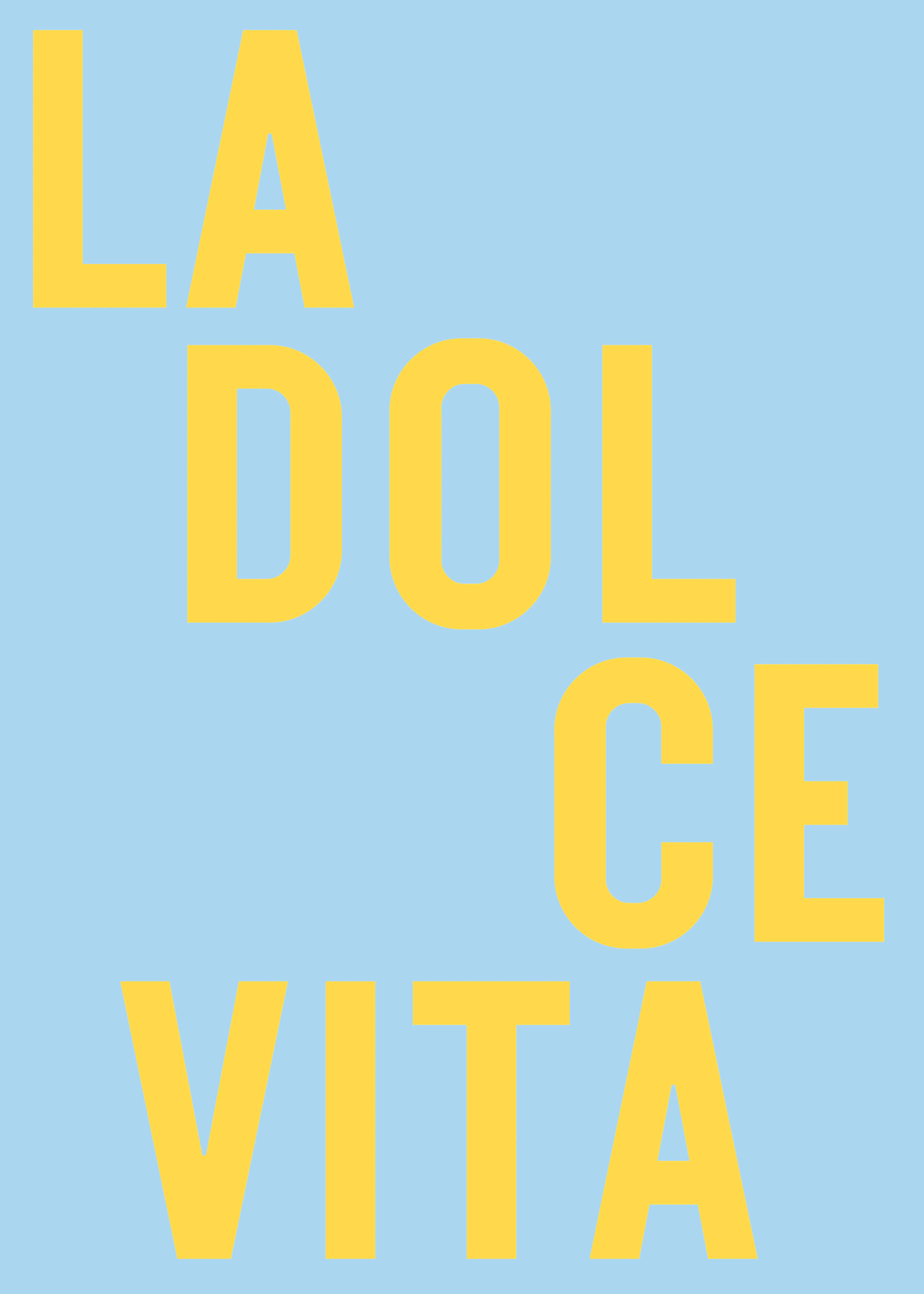 Ohkimiko - Yellow La Dolce Vita Text Poster 0