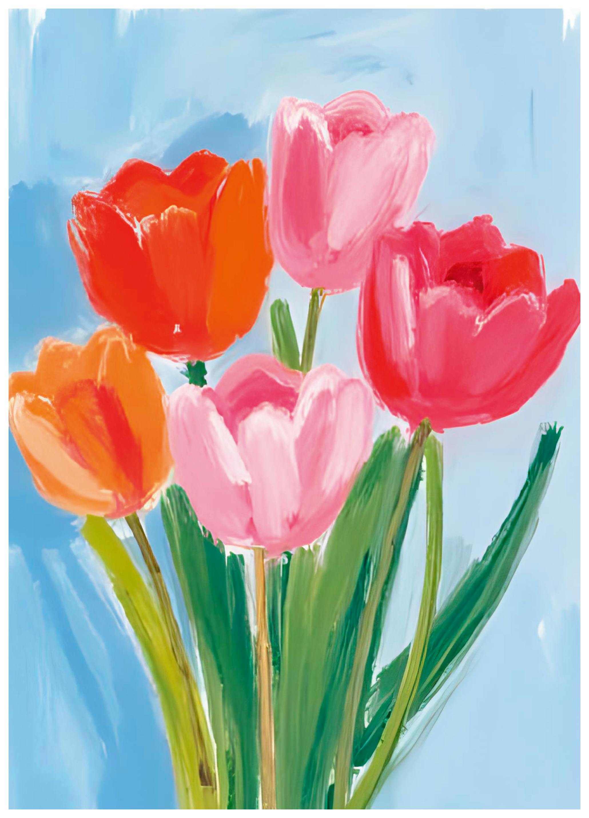 Ohkimiko - Vibrant Tulip Bouquet Poster (100x150 cm) - Poster Store
