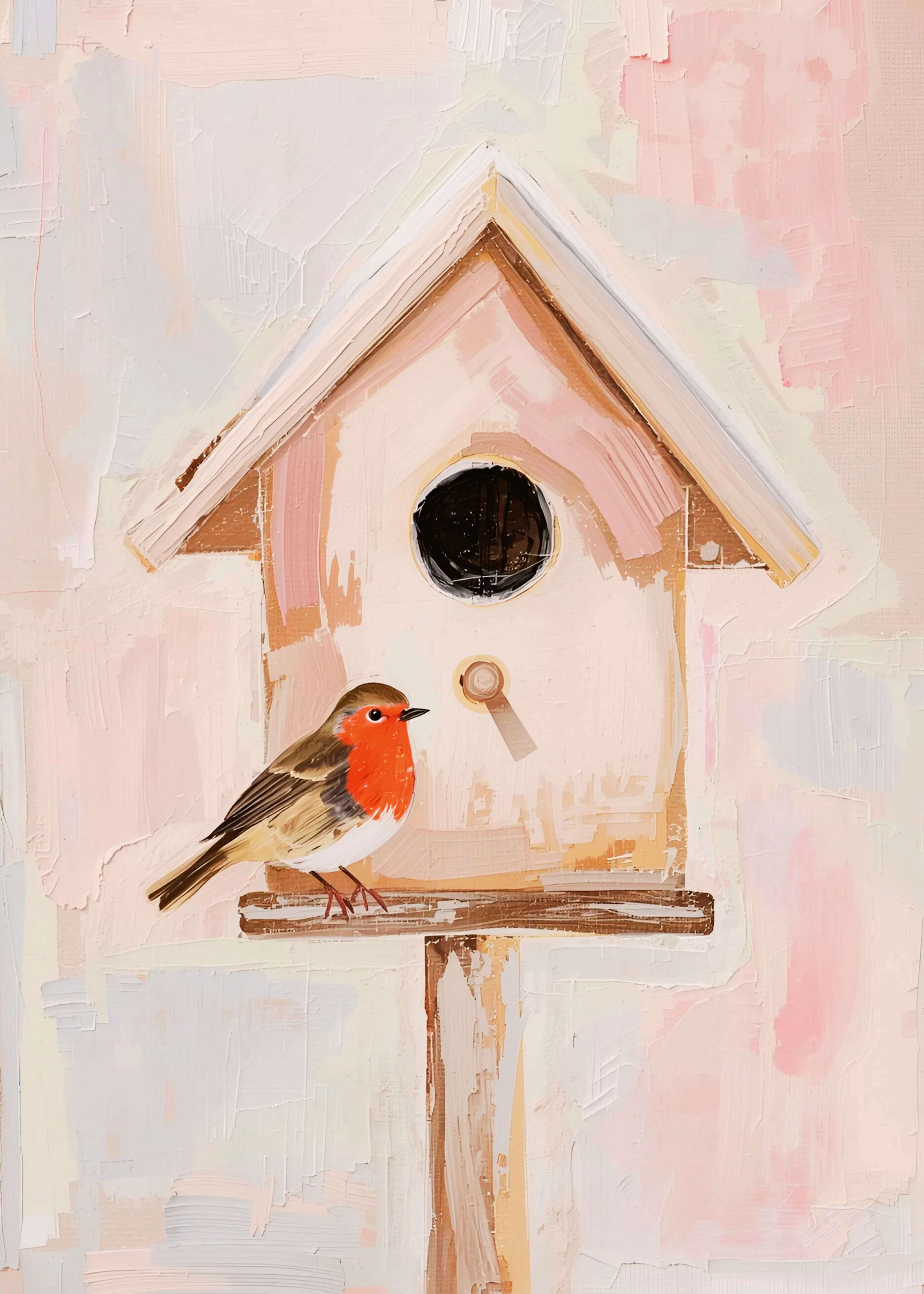 Ohkimiko - Robin On Birdhouse Poster 0