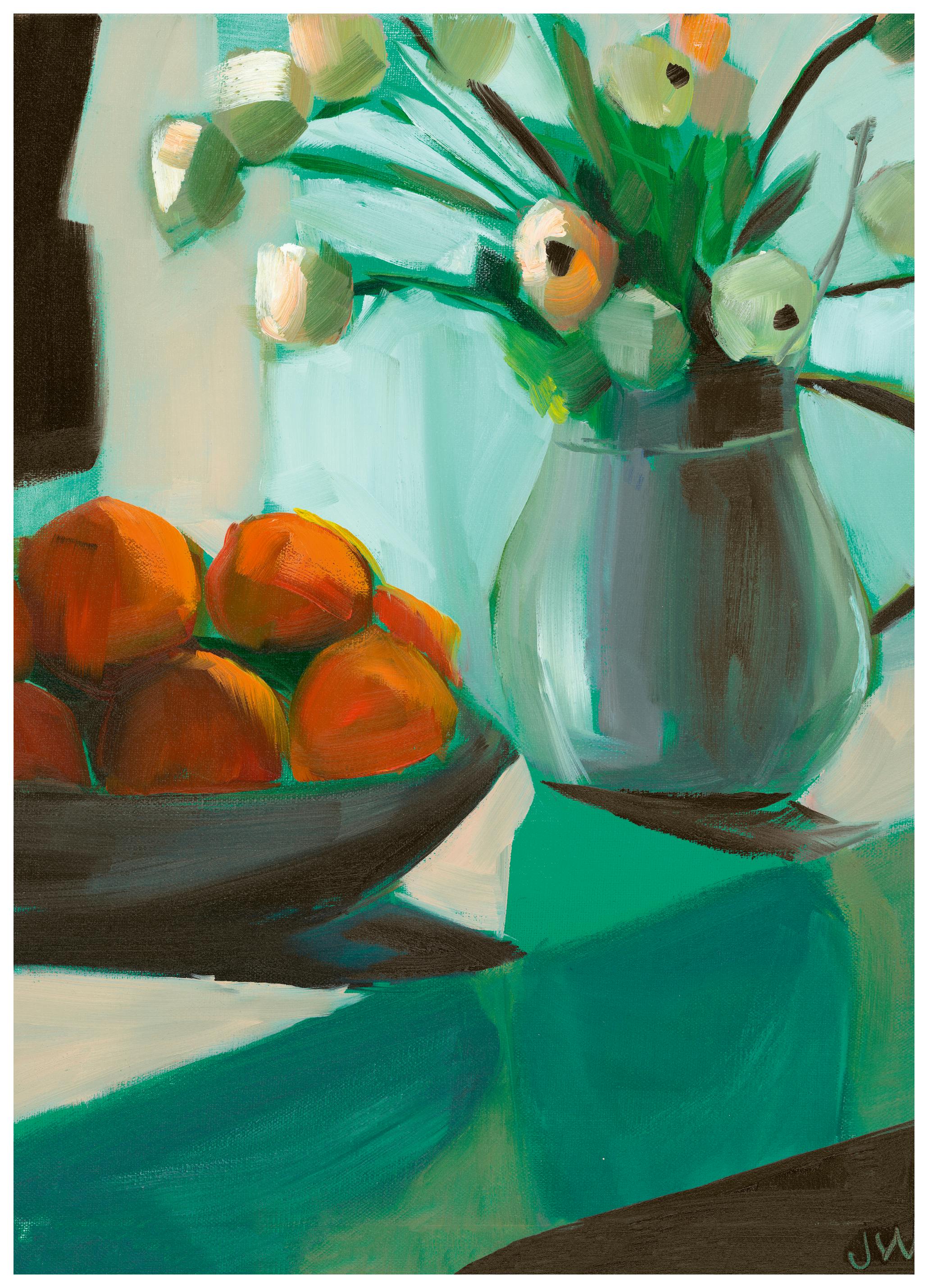 Jenny Westenhofer - Oranges and White Ranunculus Poster (50x70 cm) - Poster Store