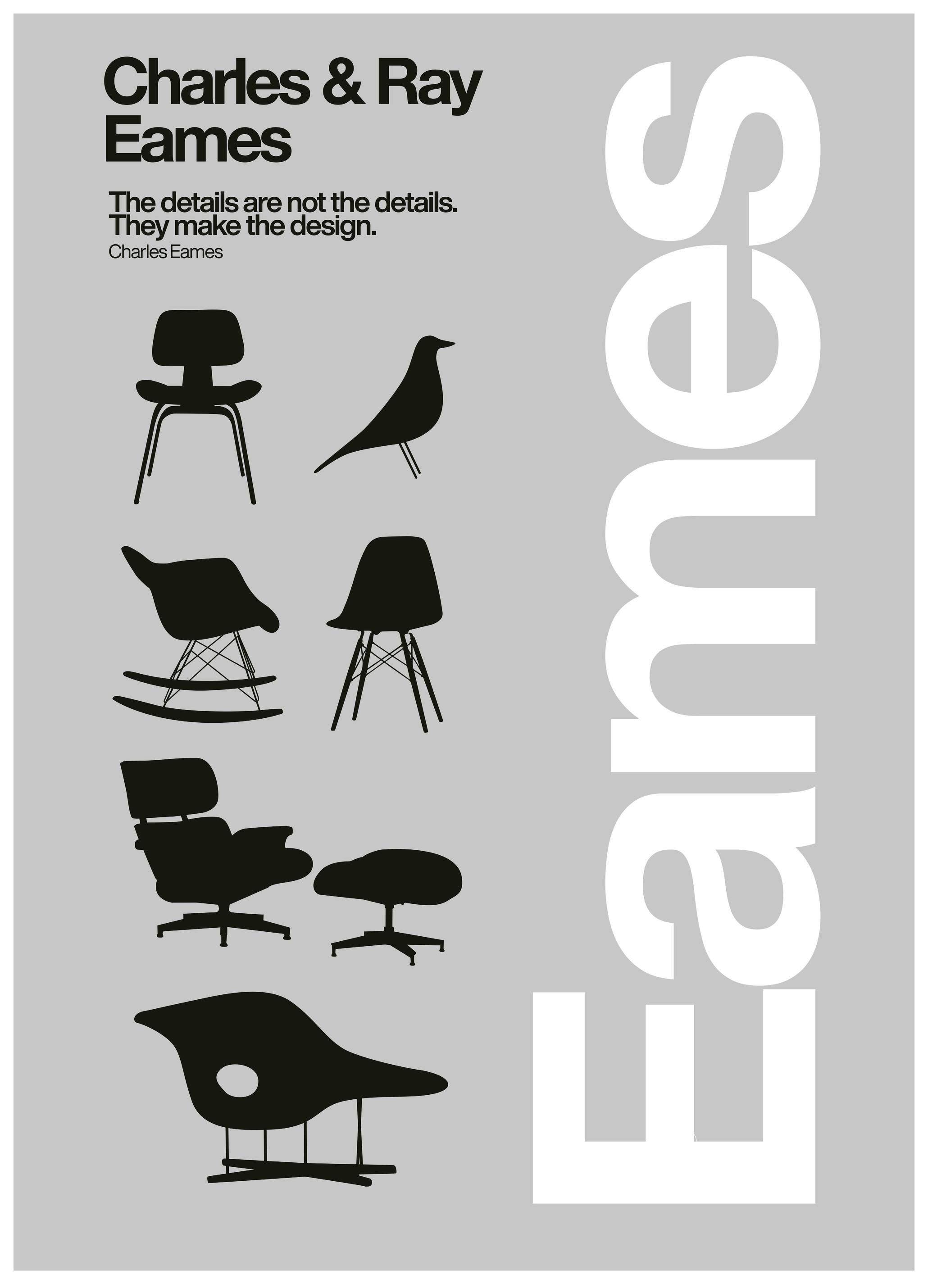David Vineïs - Designs Iconiques de Mobilier Moderne Poster (50x70 cm) - Poster Store