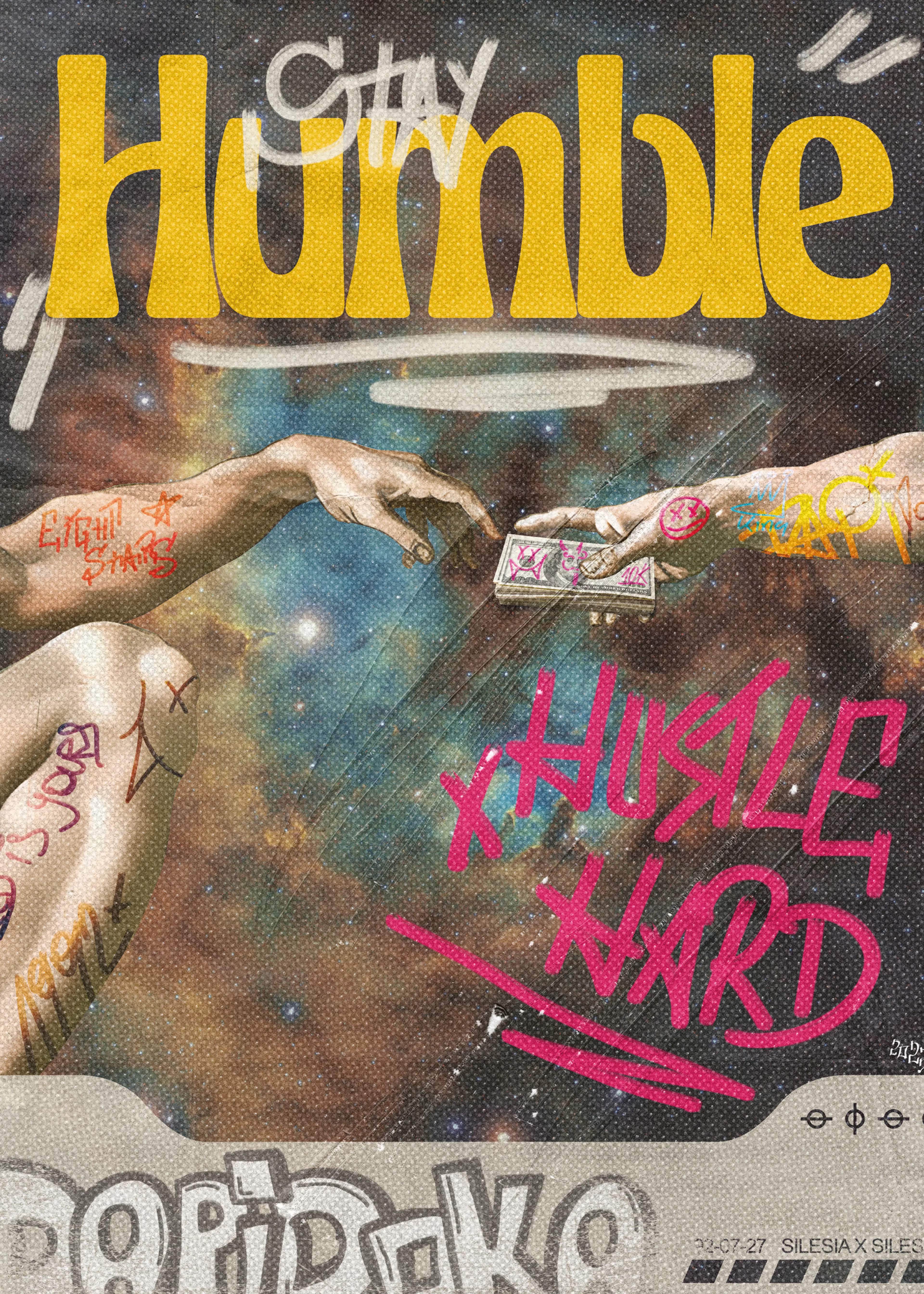 Daniel Donocik - Humble Hustle Space Hands Plakat 0