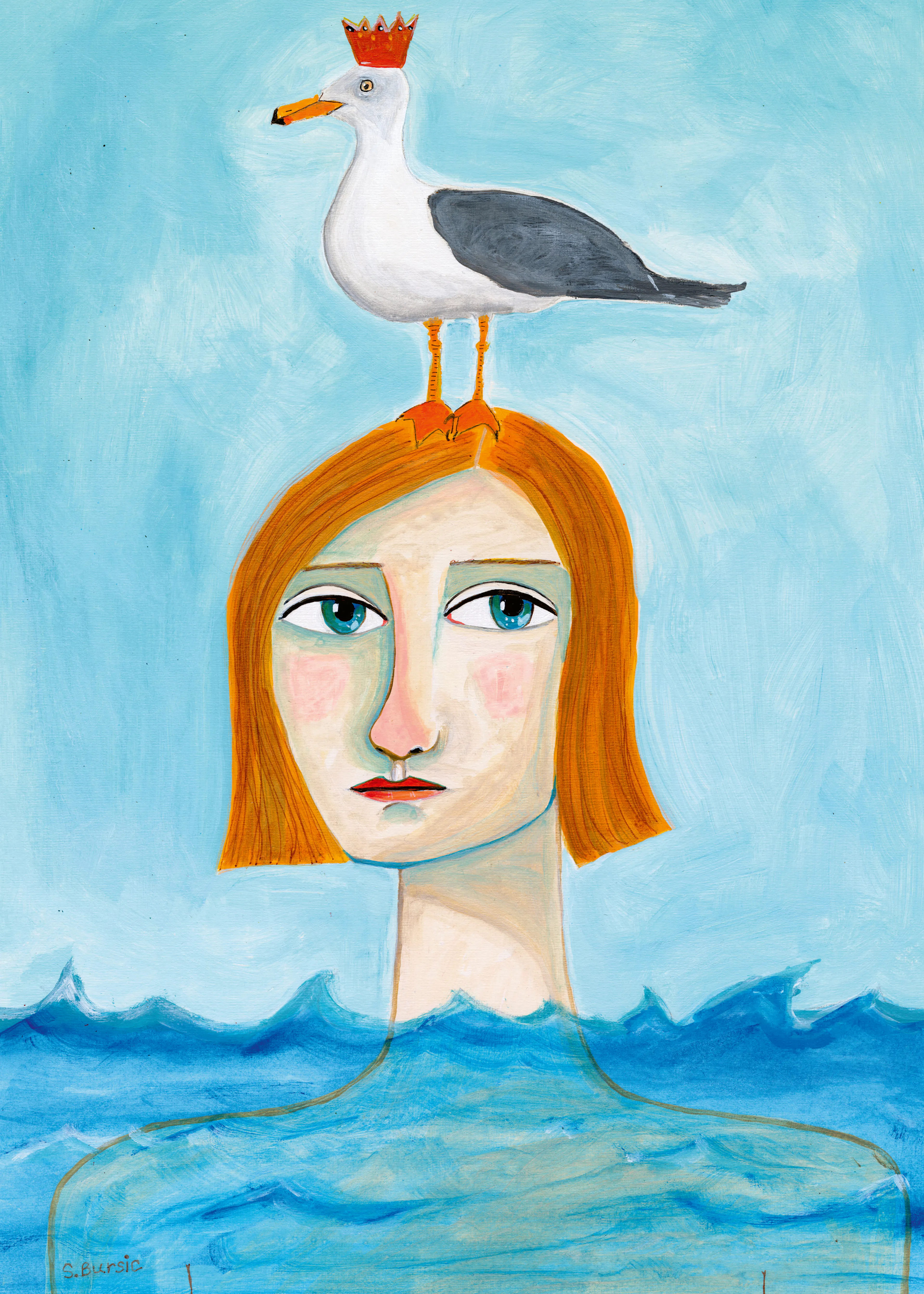 Sharyn Bursic - Mujer Gaviota Coronada Póster 0
