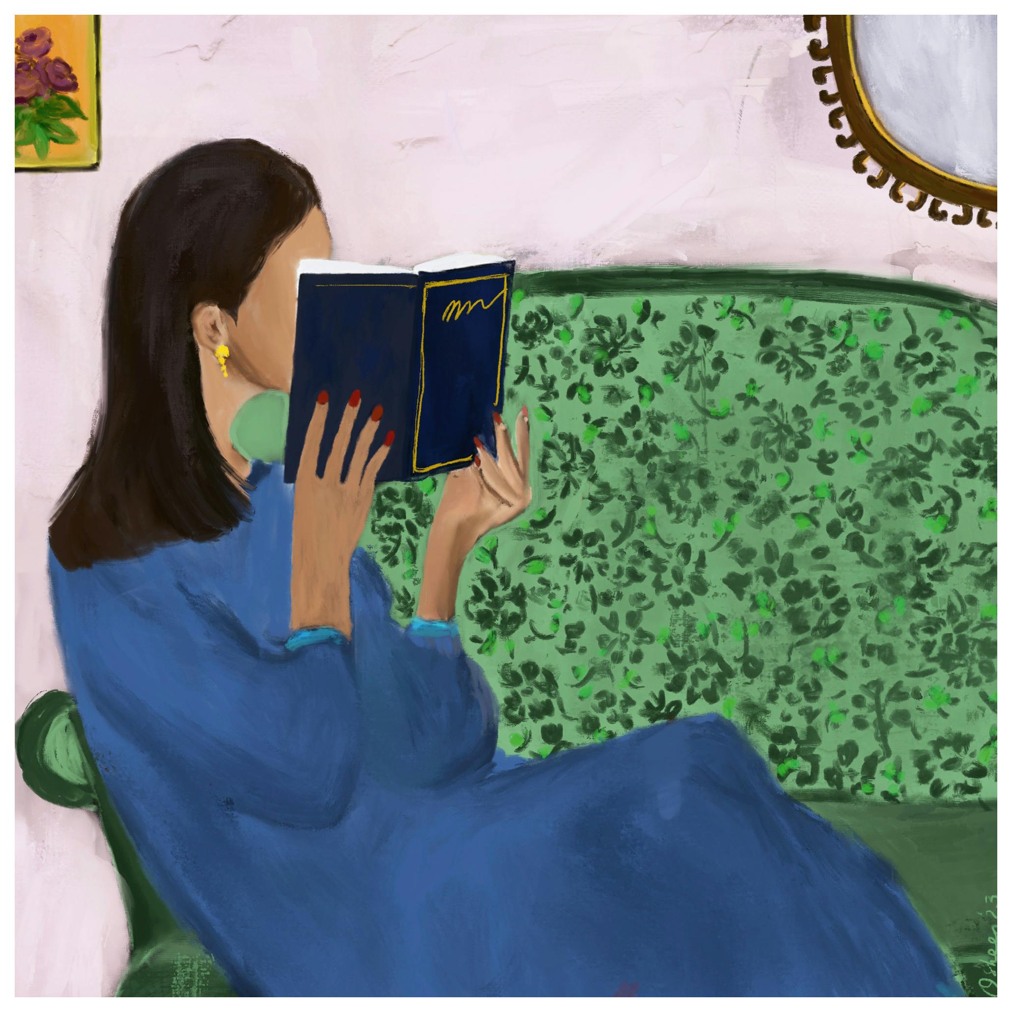 Osheensgallery - Peaceful Reading Moment Poster (50x50 cm) - Poster Store