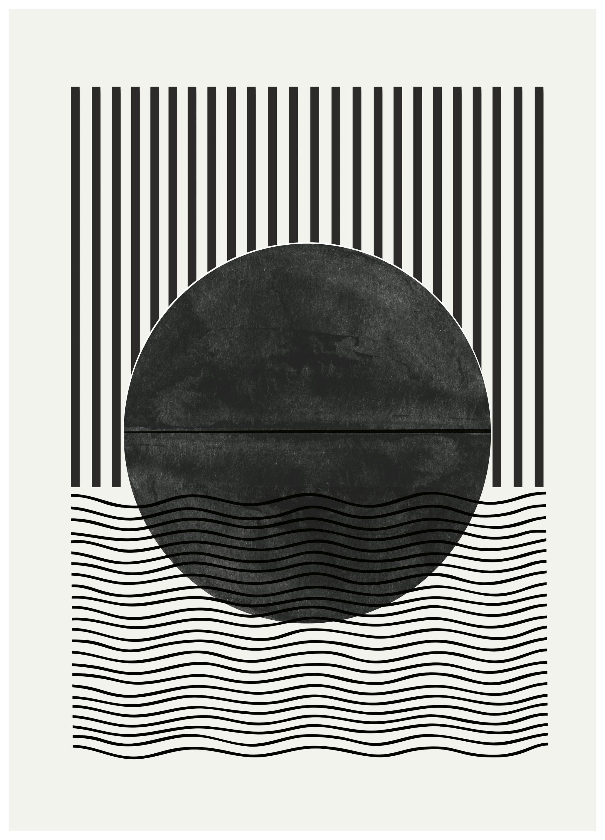 THE MIUUS STUDIO - Monochrome Eclipse Poster (70x100 cm) - Poster Store