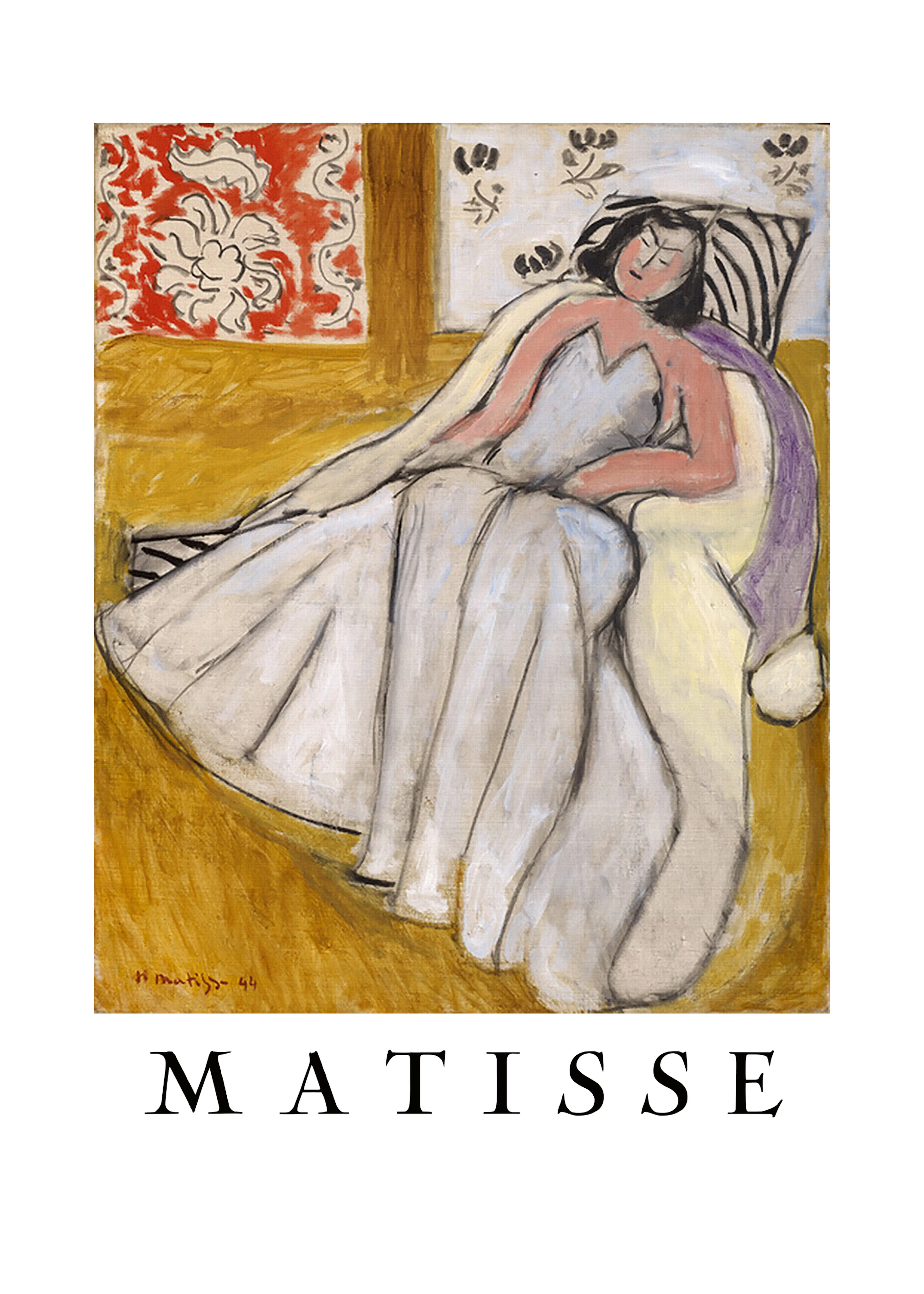 Henri Matisse - Jeune Femme à La Pelisse Blanche Plakat 0