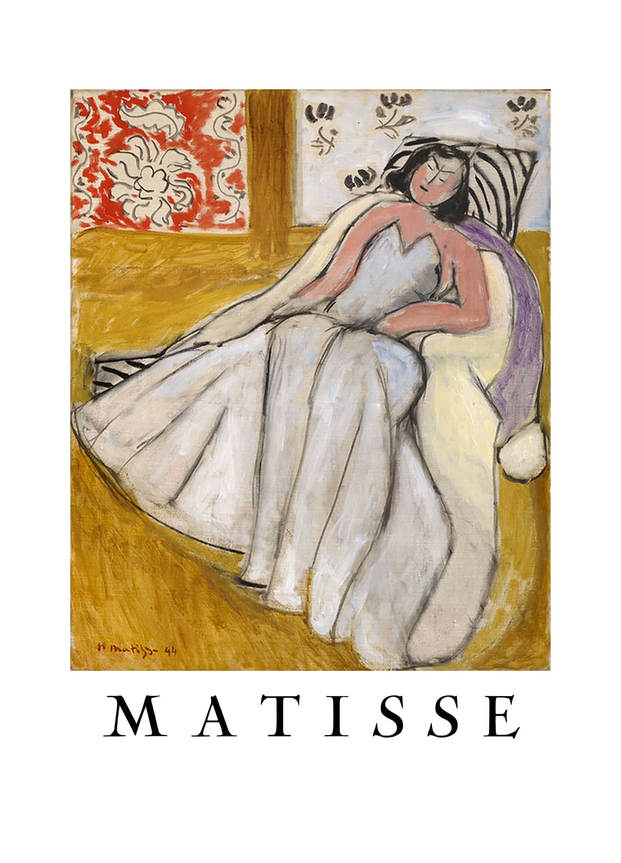 Henri Matisse - Jonge Vrouw met Witte Pels Poster (70x100 cm) - Poster Store