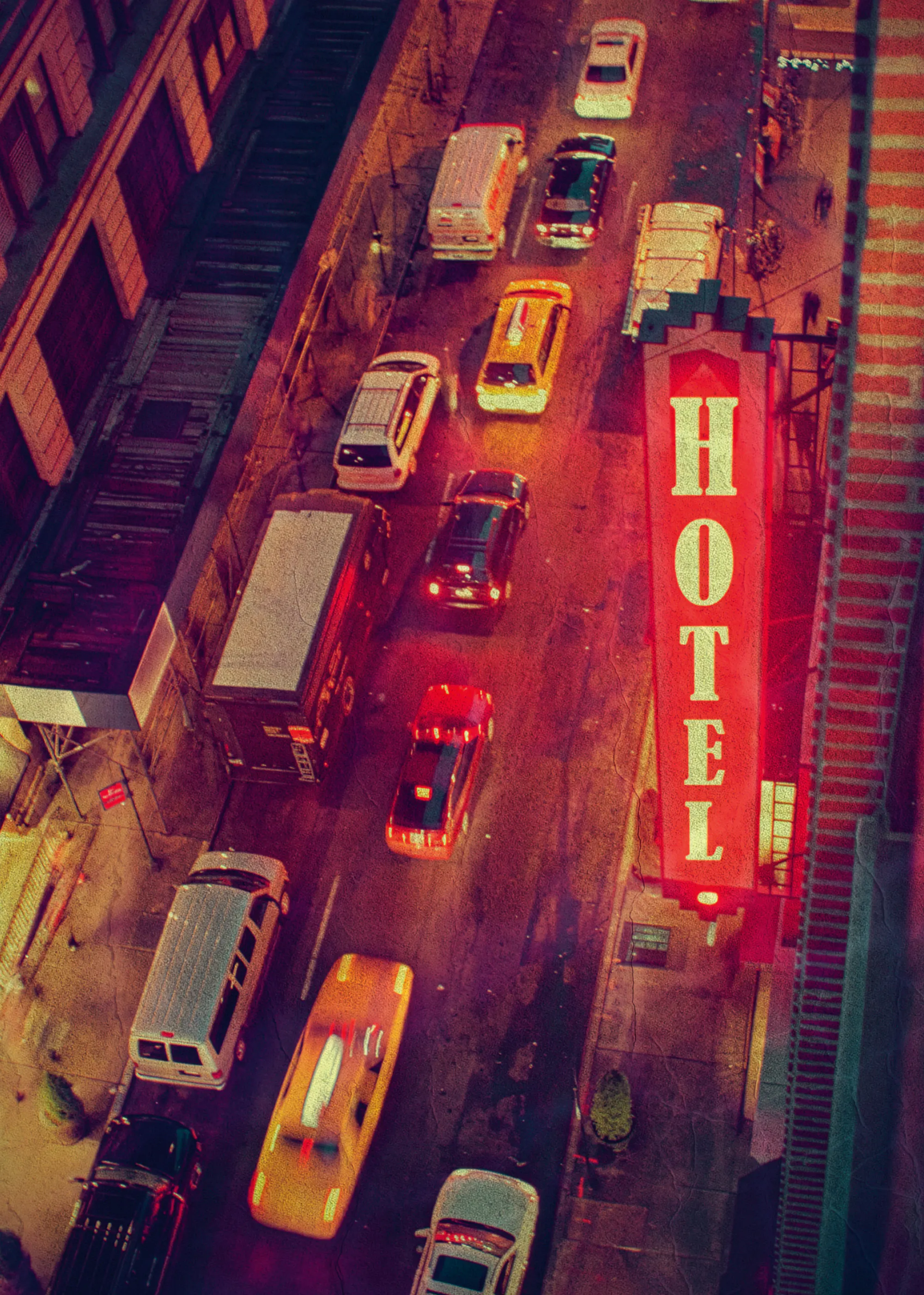 Hotell Neonskilt Plakat 0