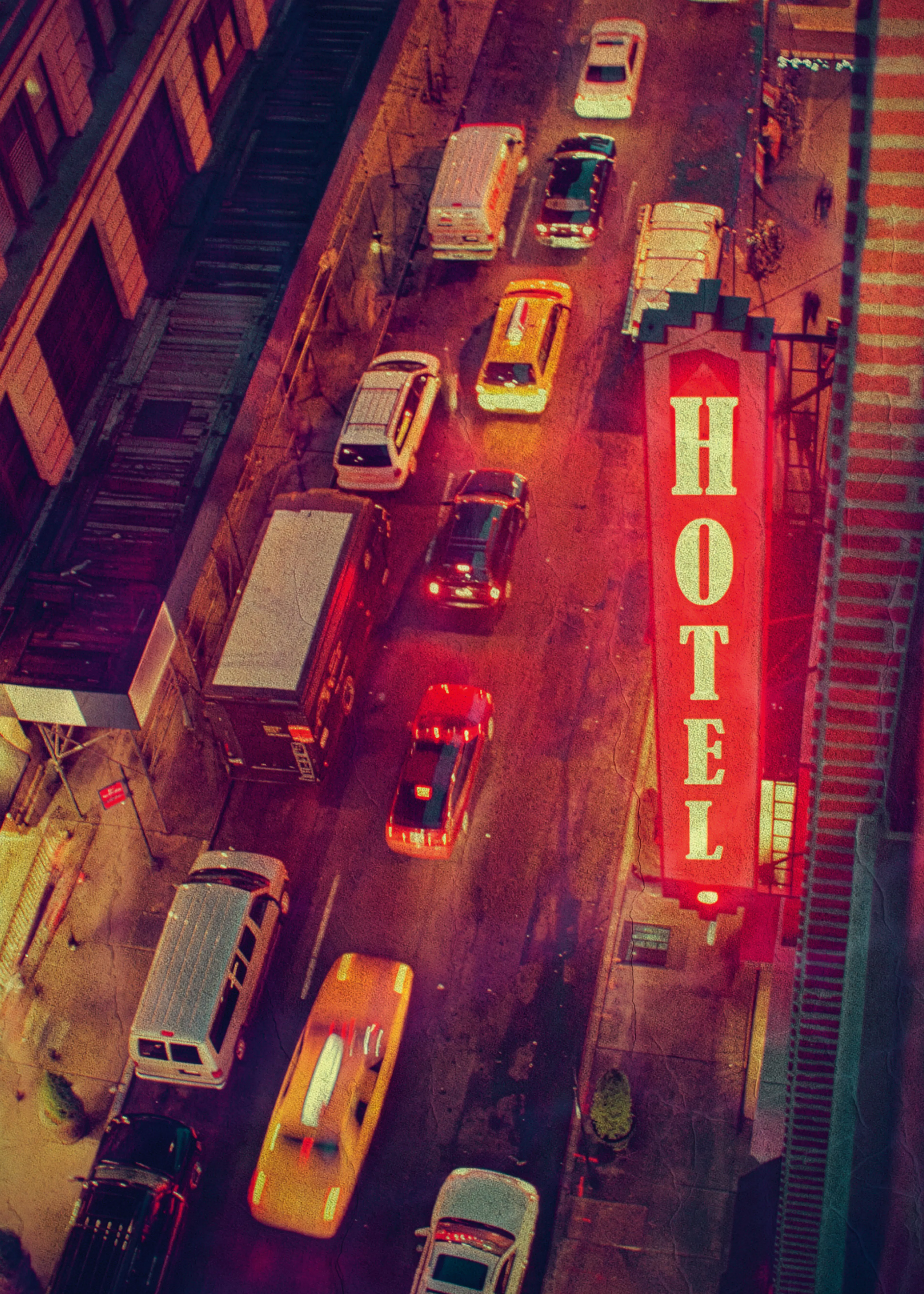 Hotell Neonskilt Plakat 0