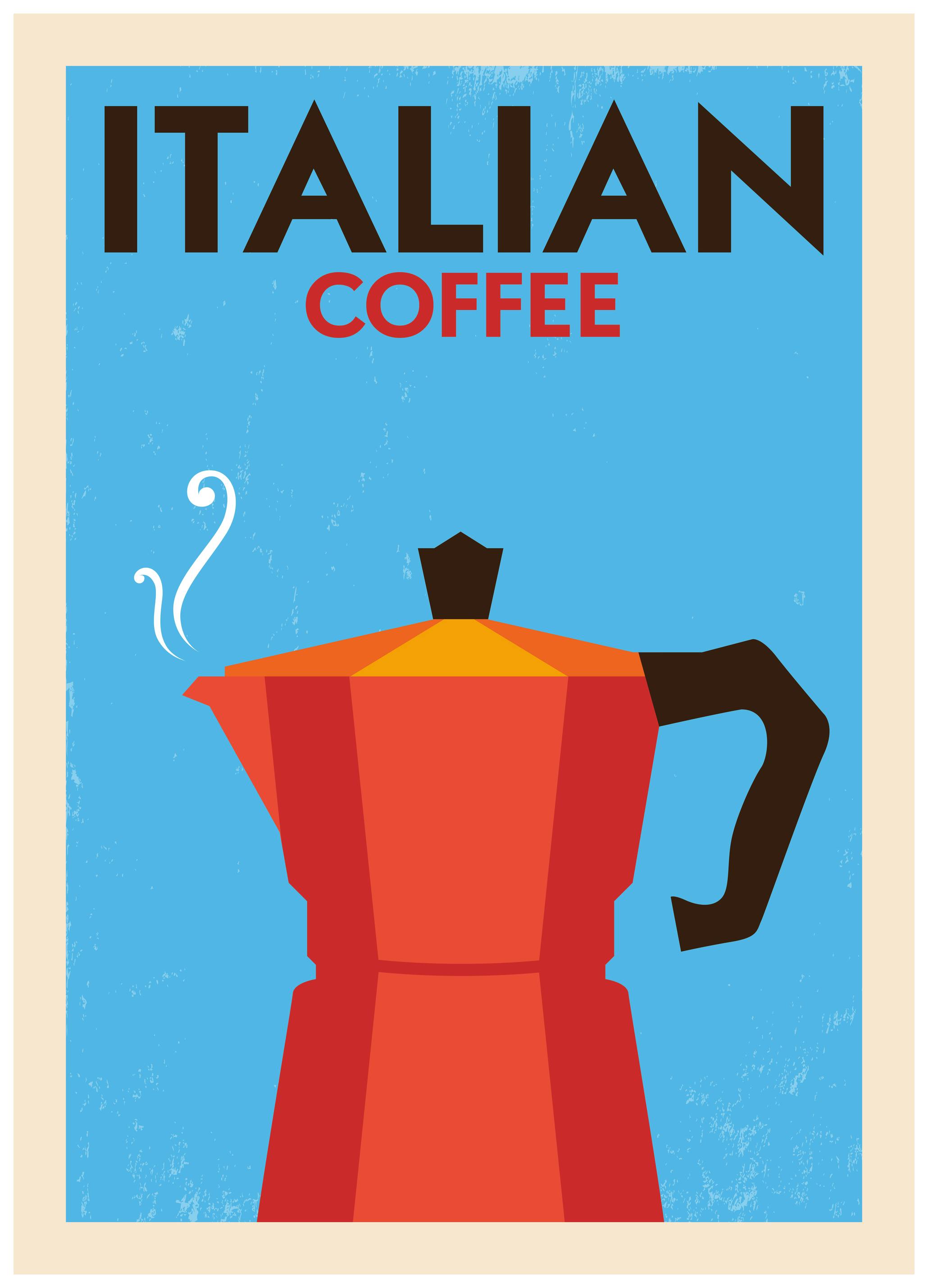 Italiensk Kaffe Plakat (40x50 cm) - Poster Store